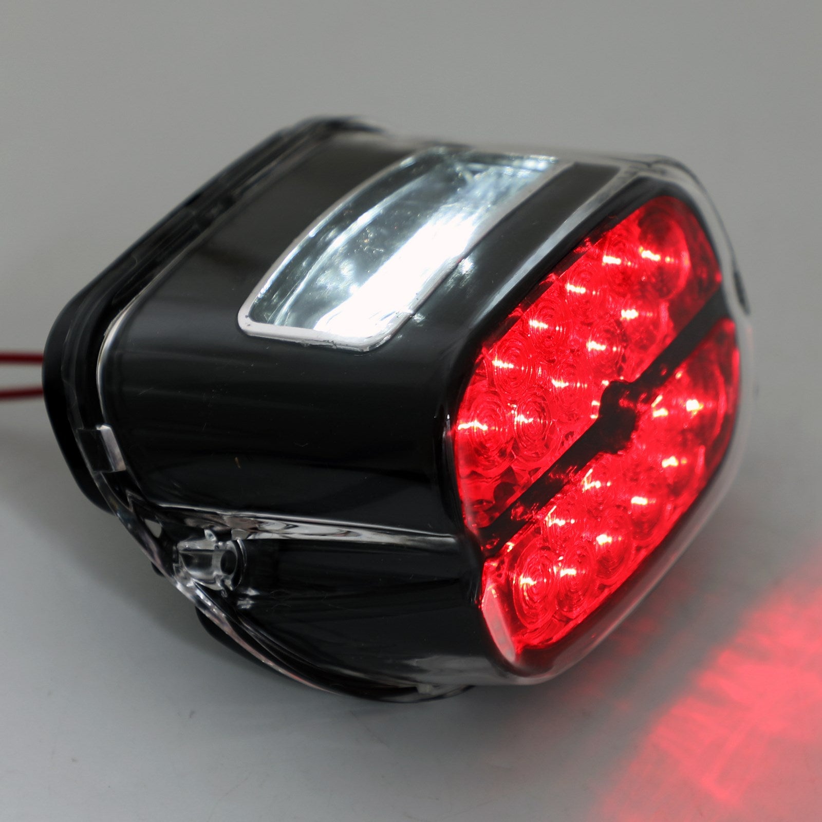 Red LED Tail Brake Light Lamp For Road King Glide Touring Black