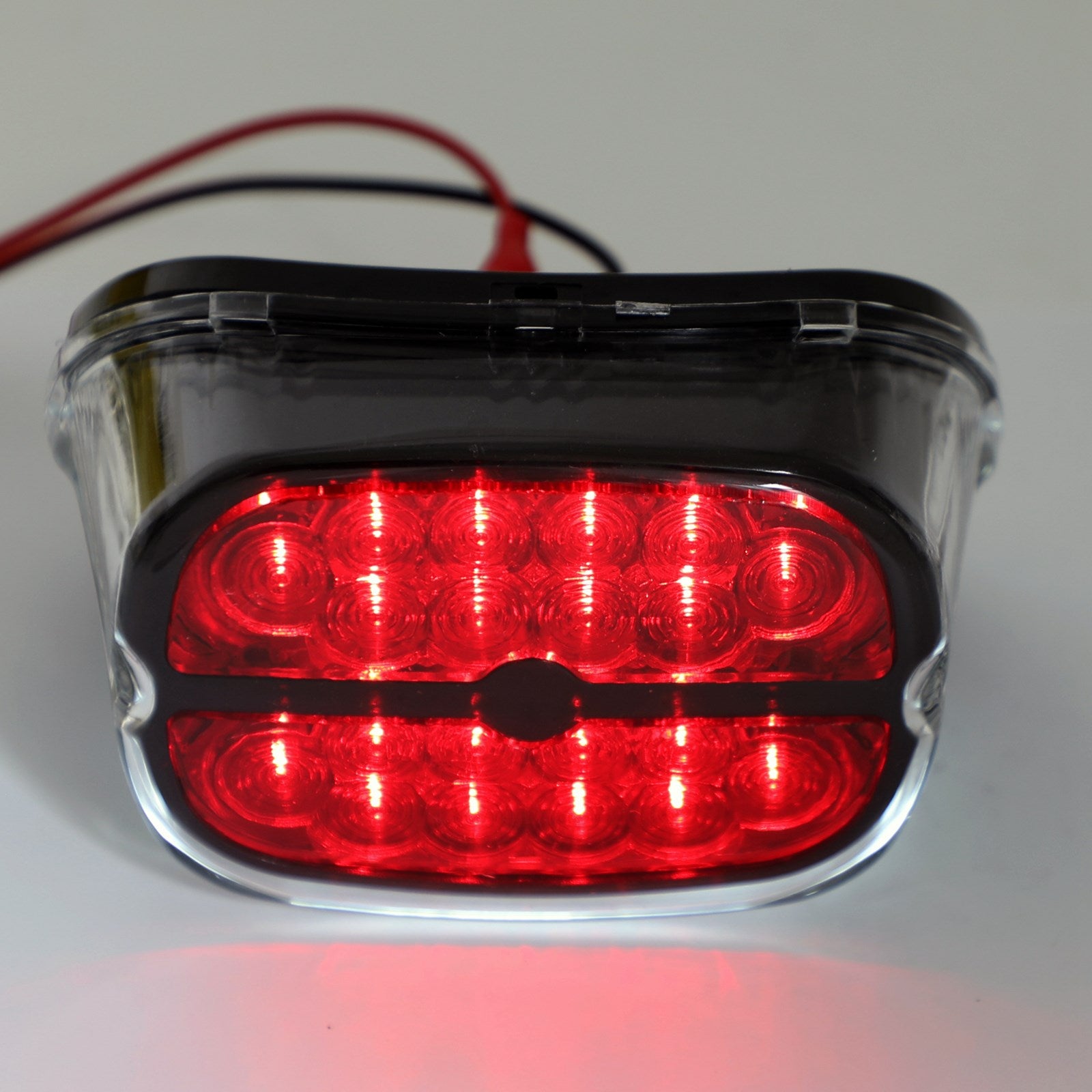 Red LED Tail Brake Light Lamp For Road King Glide Touring Black