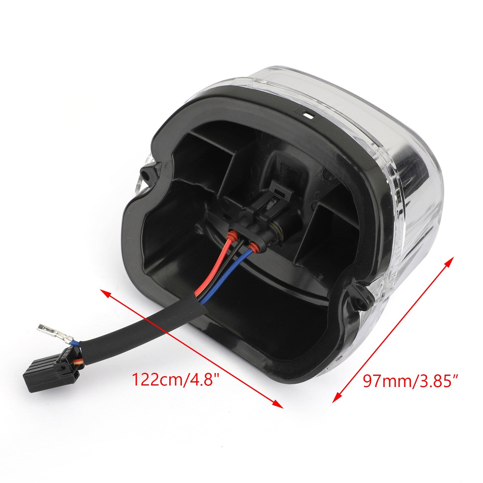 Red LED Tail Brake Light Lamp For Road King Glide Touring Black