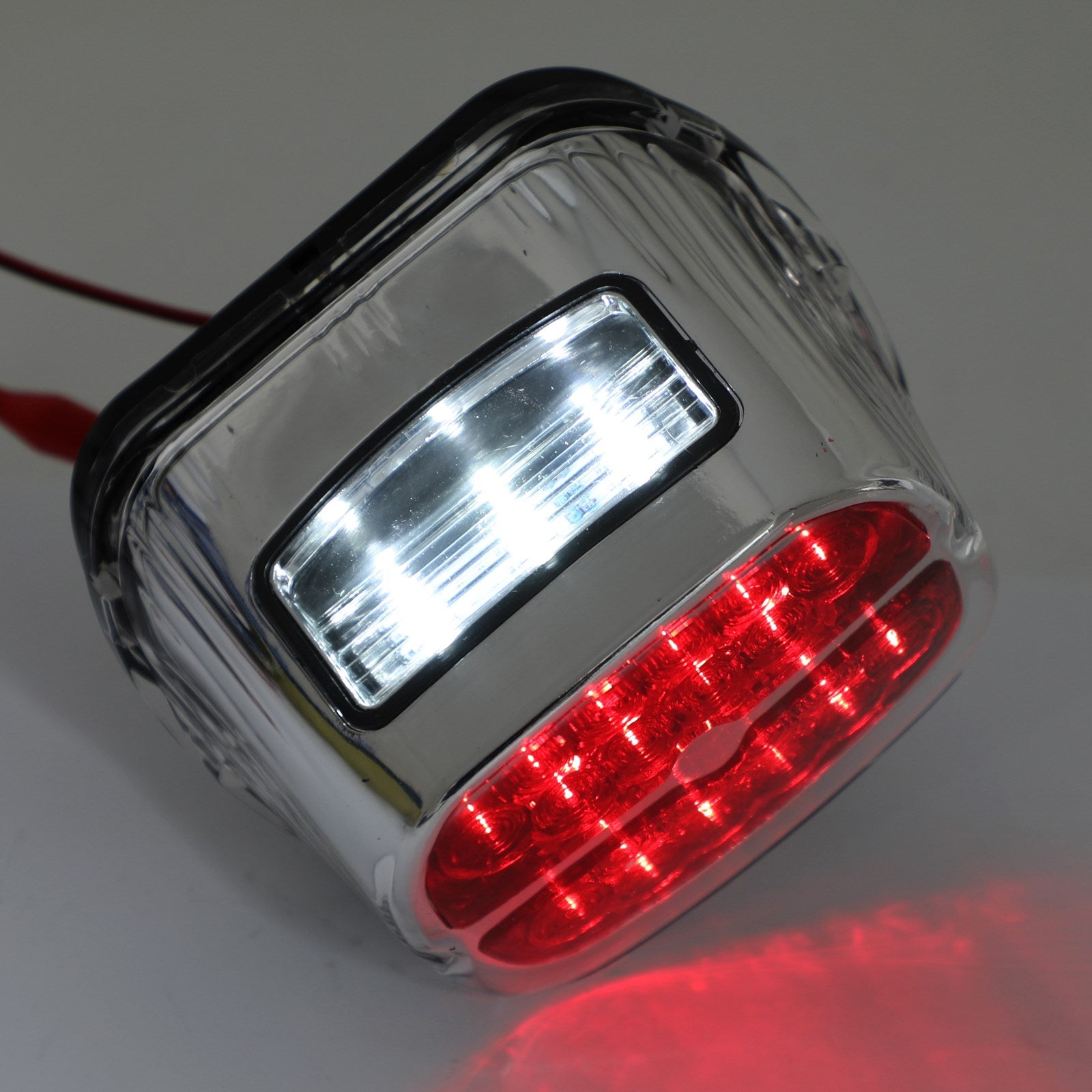 Red LED Tail Brake Light Lamp For Road King Glide Touring Black
