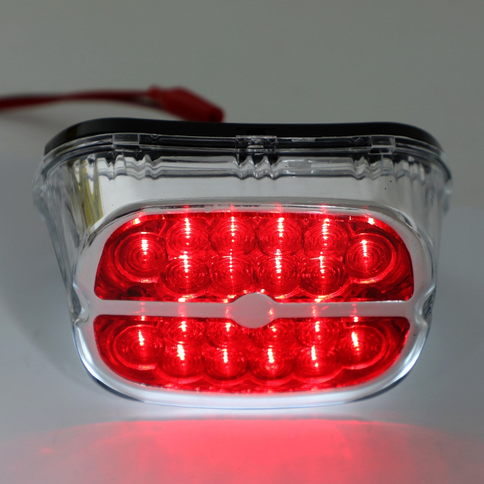 Red LED Tail Brake Light Lamp For Road King Glide Touring Black