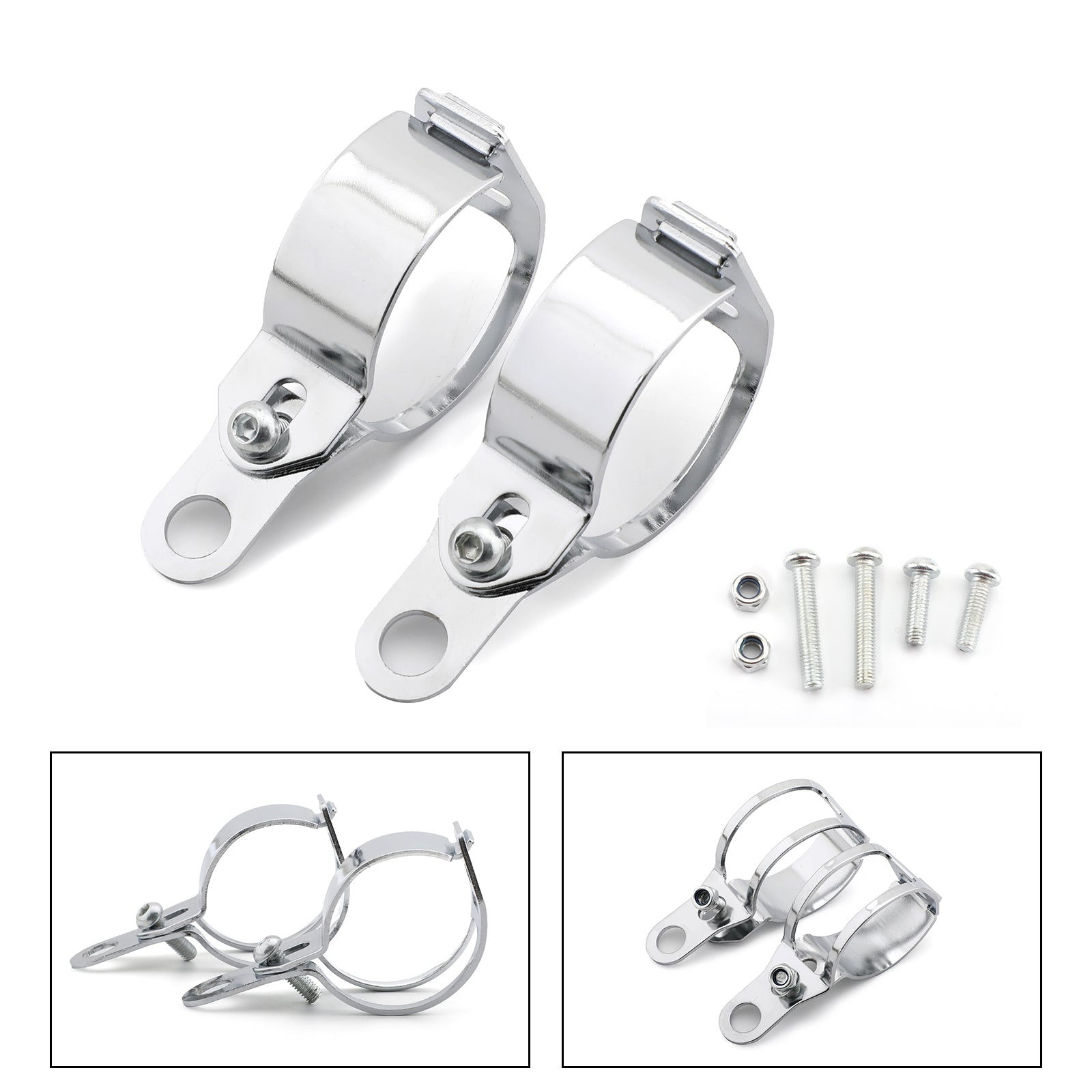 41-51 mm universeller Blinker Lichtmontagehalterhalter Chrom