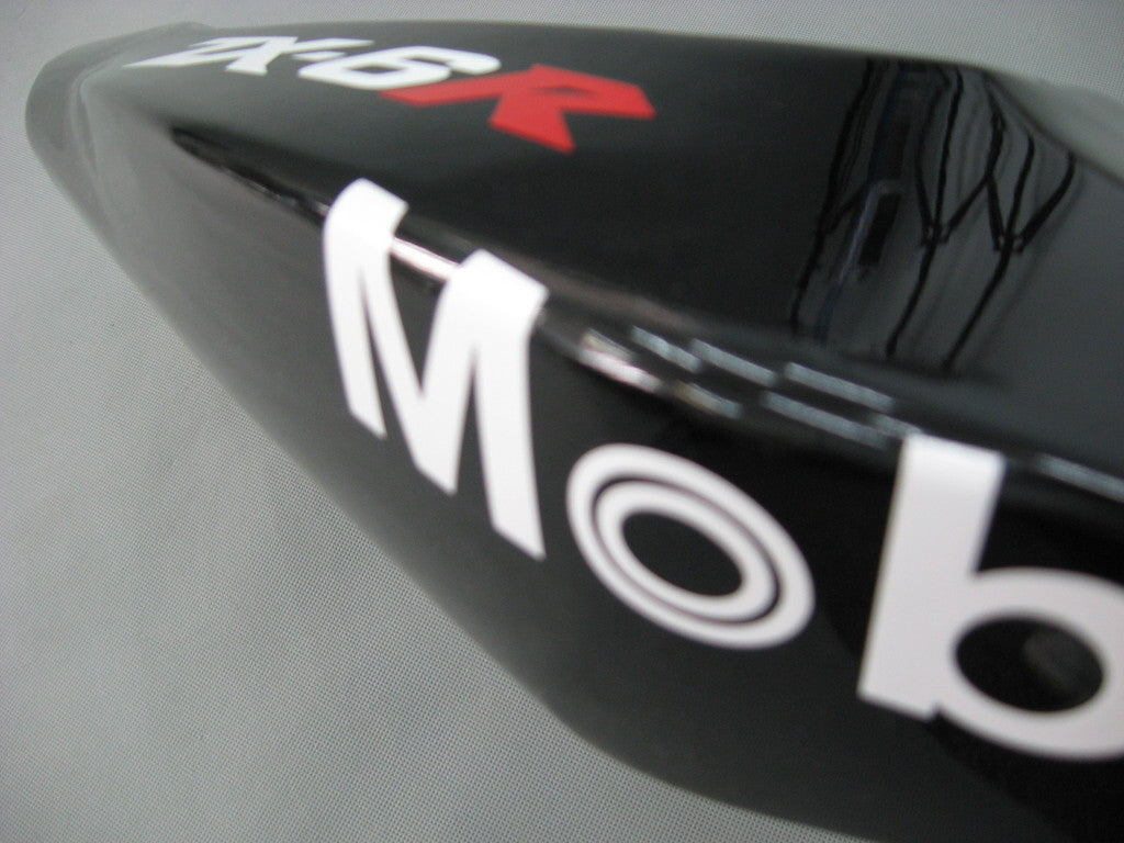 Amotopart 2003–2004 Kawasaki ZX6R Verkleidung, Schwarz&Weißes Kit