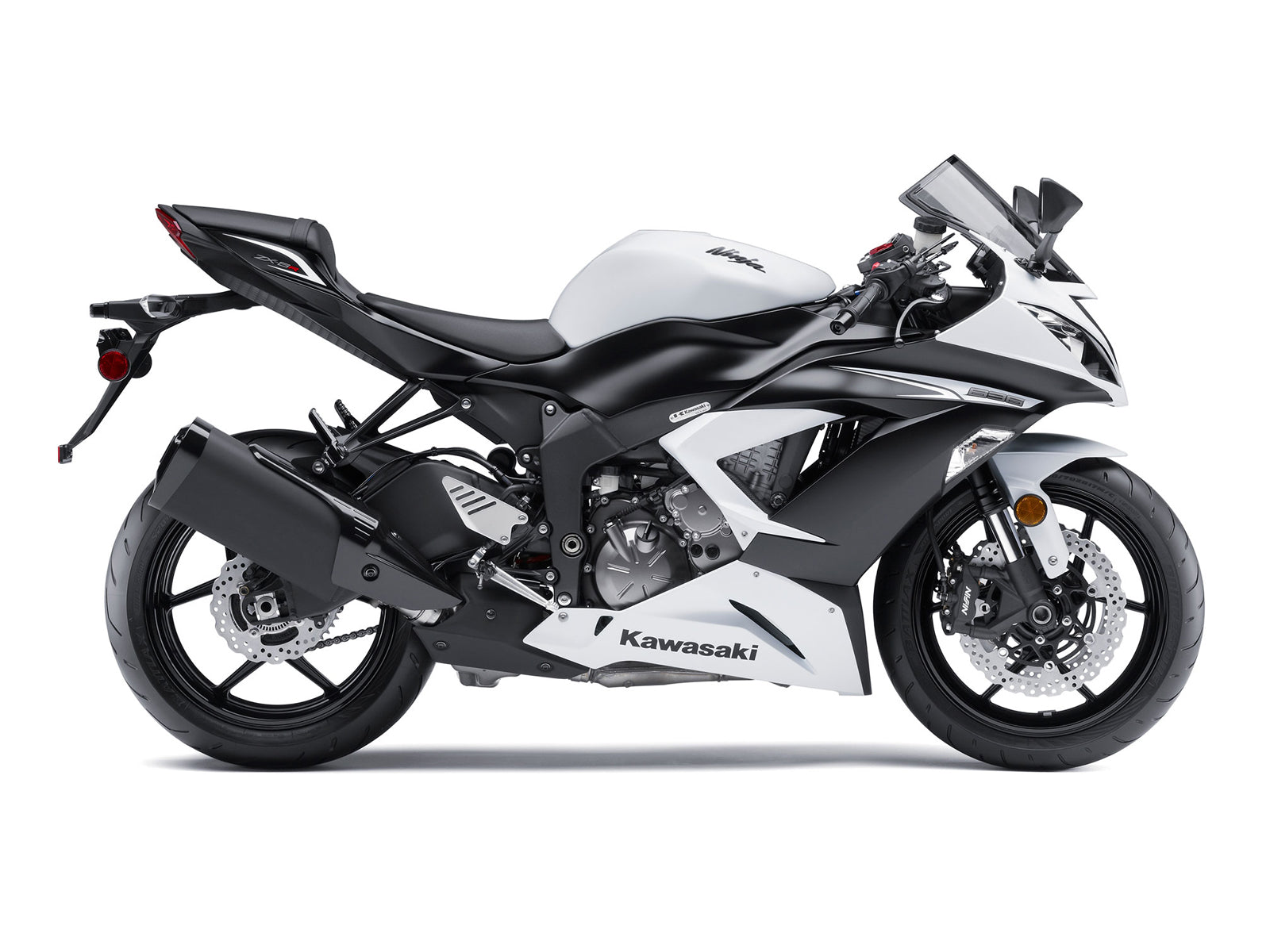 Amotopart 2013-2018 Kawasaki Zx6r Fairing White & Black Kit