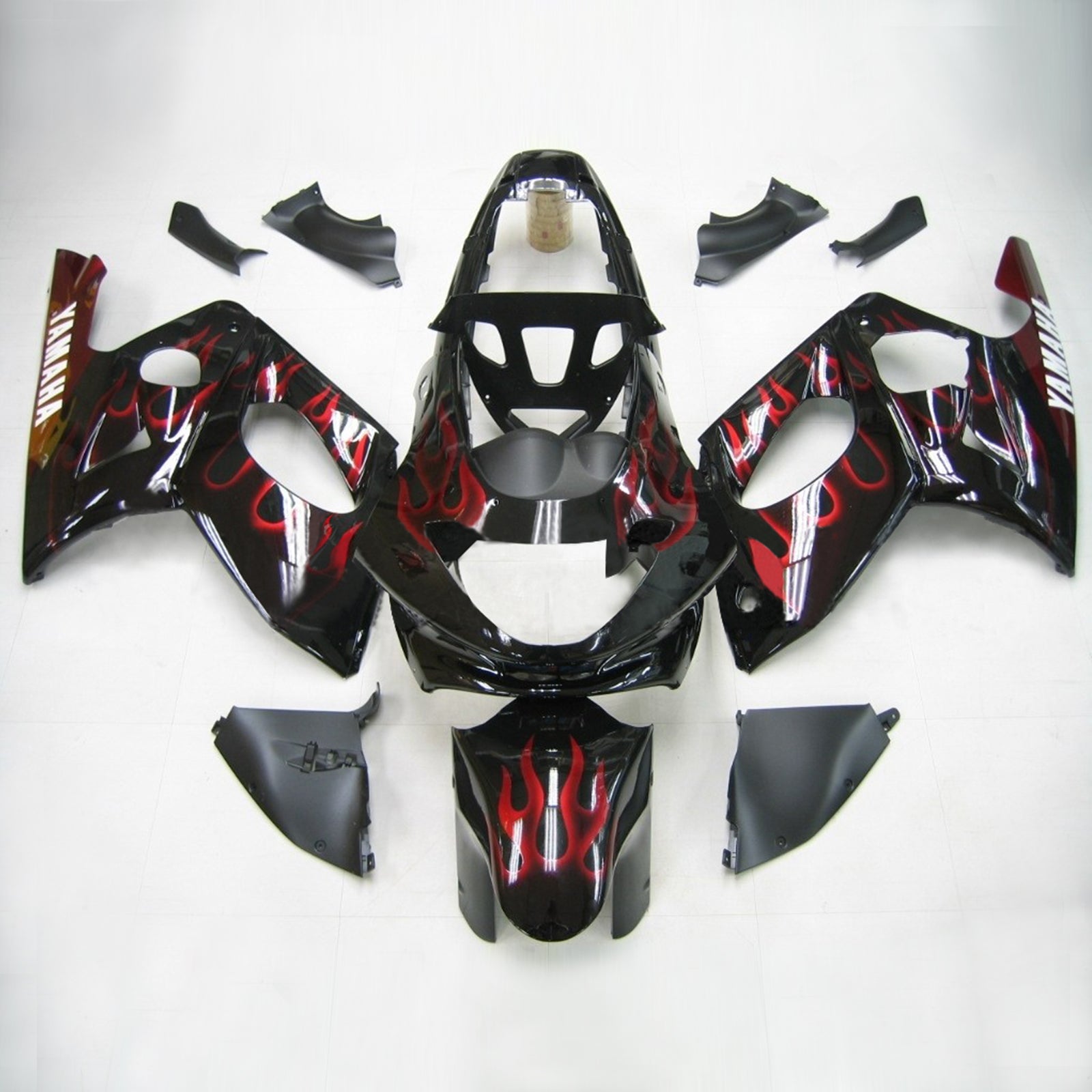 Amotopart Yamaha 1996–2007 YZF 600R Thundercat Black Mix Red Verkleidungsset