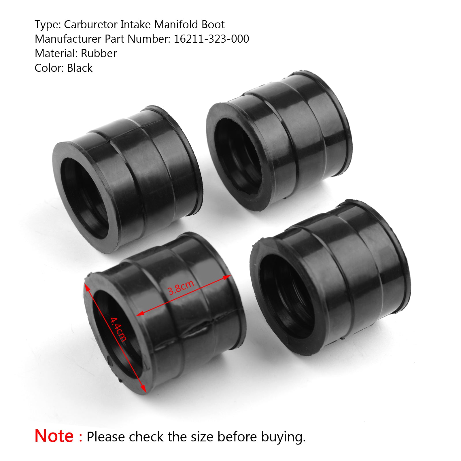 Carburetor Intake Manifold Boots 16211-323-000 til Honda CB500 K/F Fire 550
