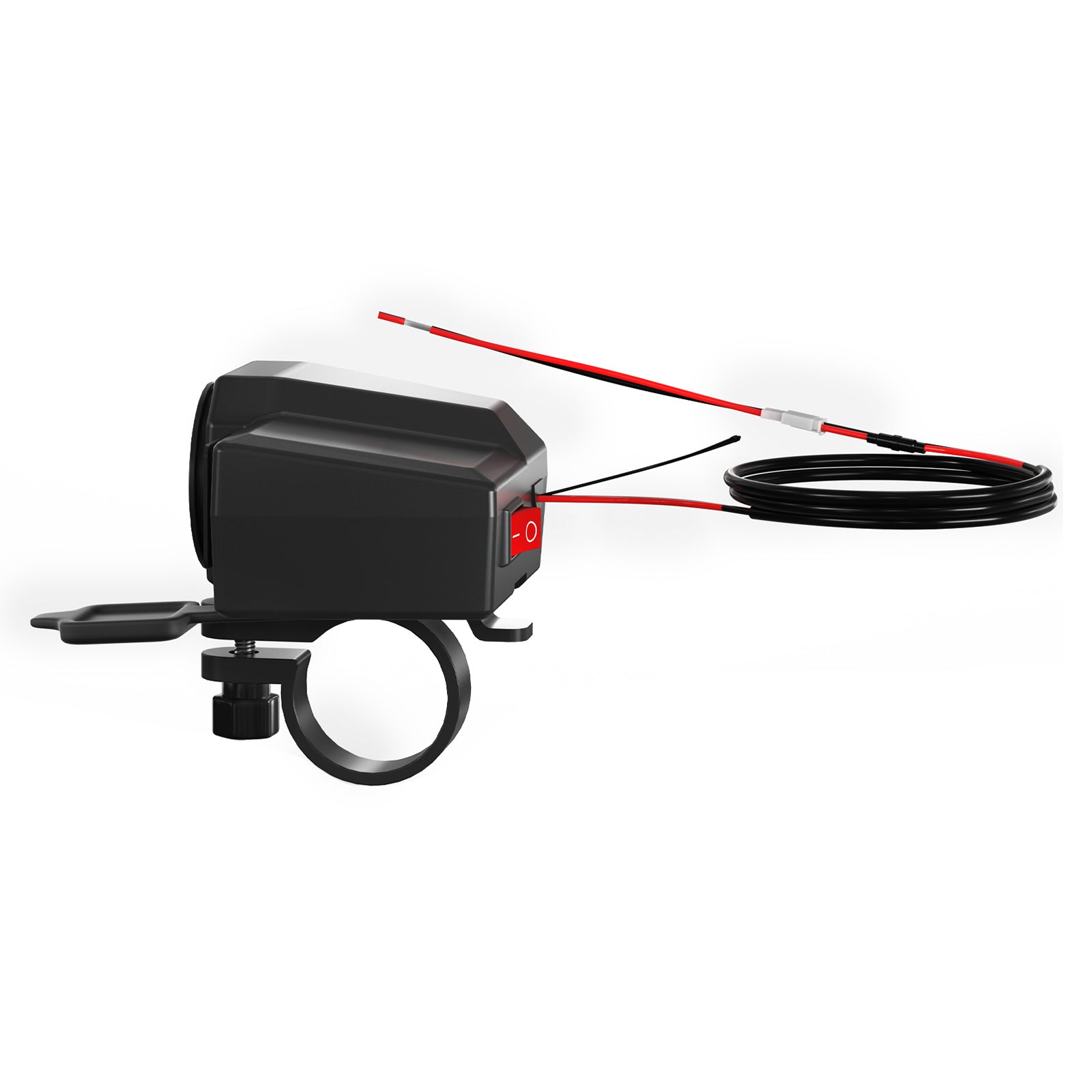 QC3.0 volt meter telefonoplader Bracket temperaturmåler til motorcykel scooter sort generisk