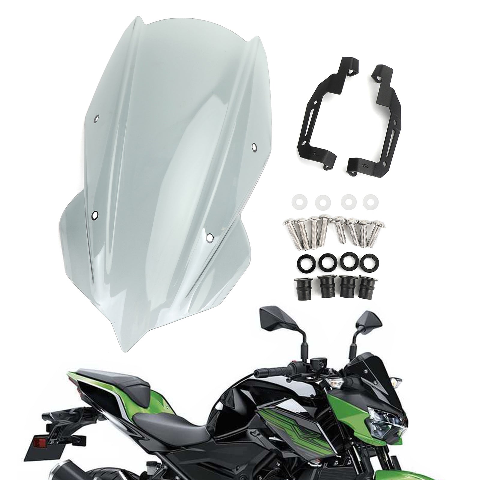 ABS 4mm motorfiets voorruitscherm voorruit voor Kawasaki Z400 2019-2020 generieke