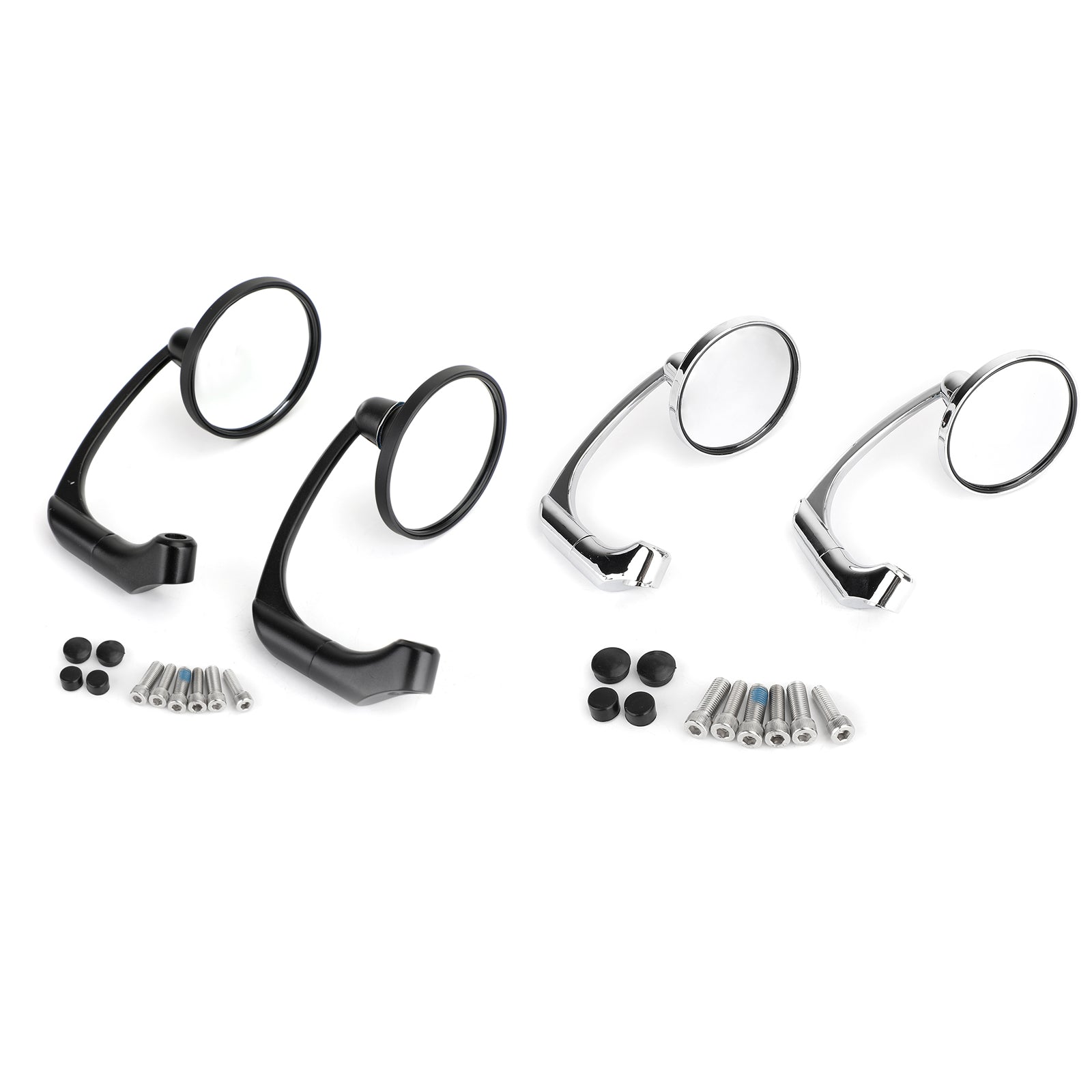 Paar M8 M10 retro L-bar ronde spiegels voor café racer Bobber aangepaste motorfiets generiek