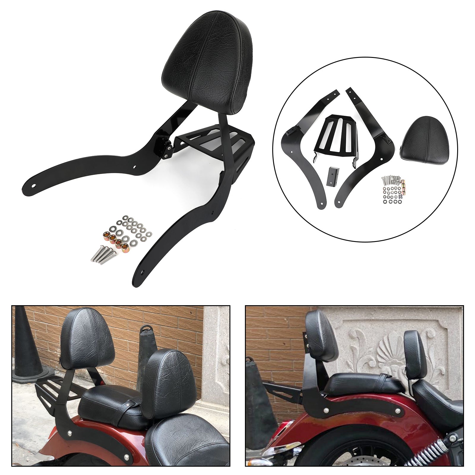 Portaequipajes con respaldo de barra Sissy para pasajero para Indian Scout Sixty/Scout 2014-20