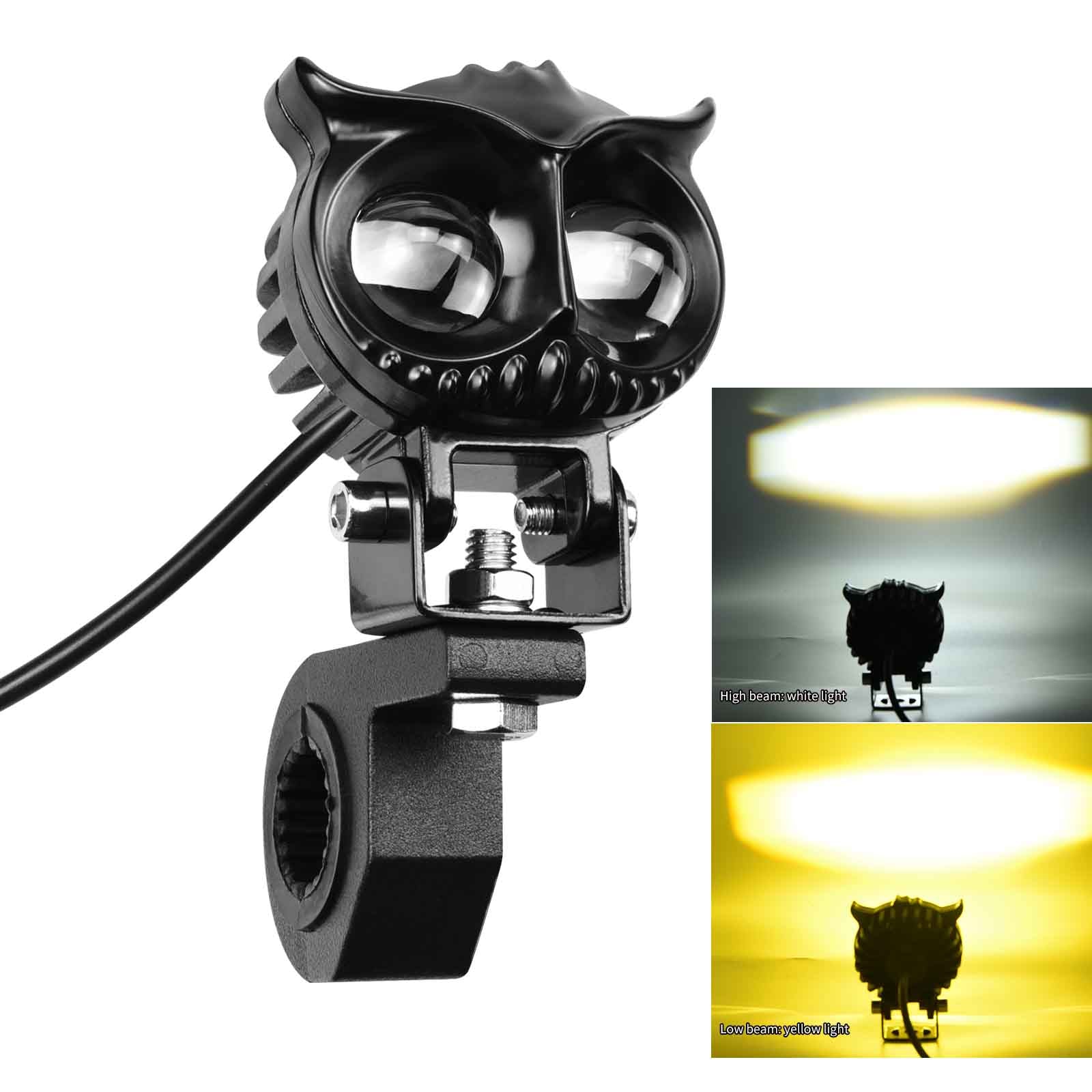 Electric Motobike Scooter Light Ultra Bright Waterproof Headlight Owl Motor Generic