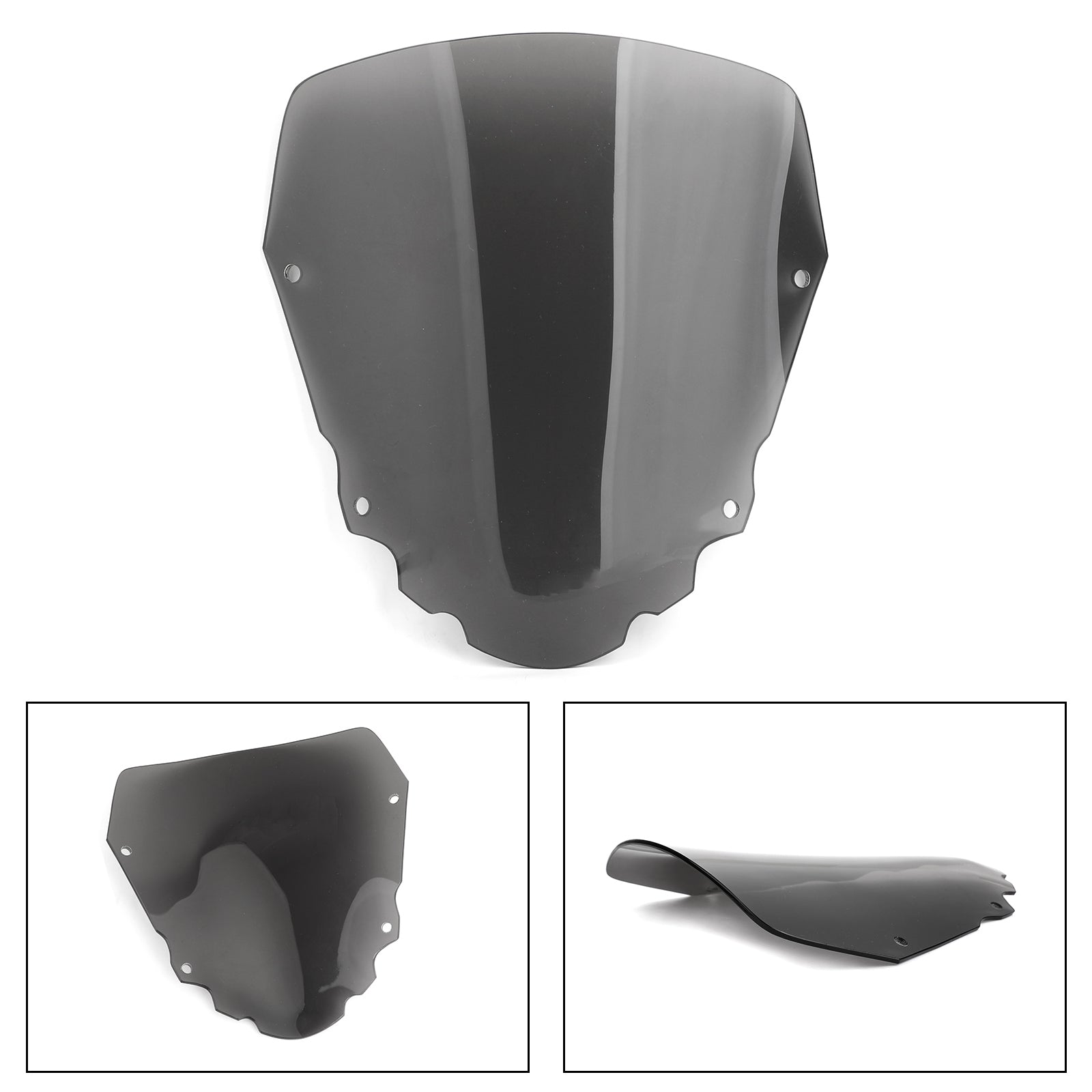 1x Short 4mm Motorcycle Windscreen Windshield for Kawasaki KLR650 2008-2014