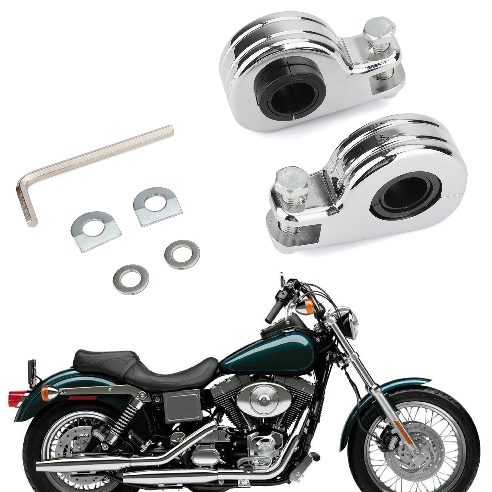 1.25" 32mm Motor Crash Bar Autobahn Fuß Peg Mount Clamp Halterung Für Dyna Chrom