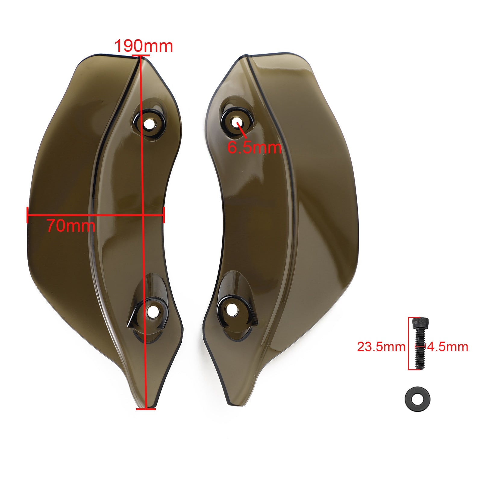 15-21 Touring Road Glide Smoke Generic Fairing Windshield Side Wing Wind Deflector