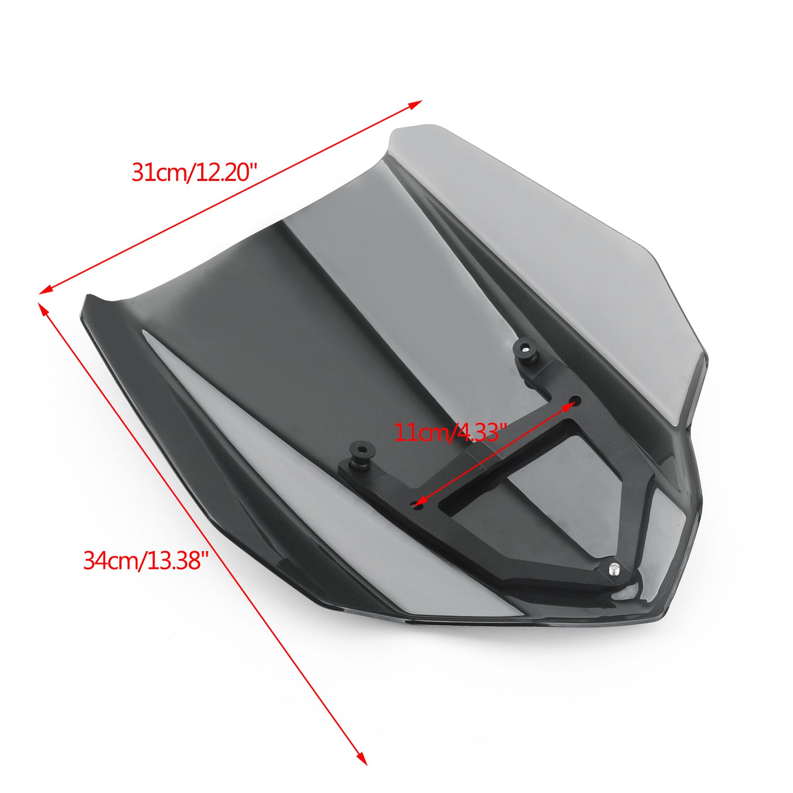 ABS Motorfiets voorruitenscherm met beugel voor Yamaha MT-03 16-19 Black Generic