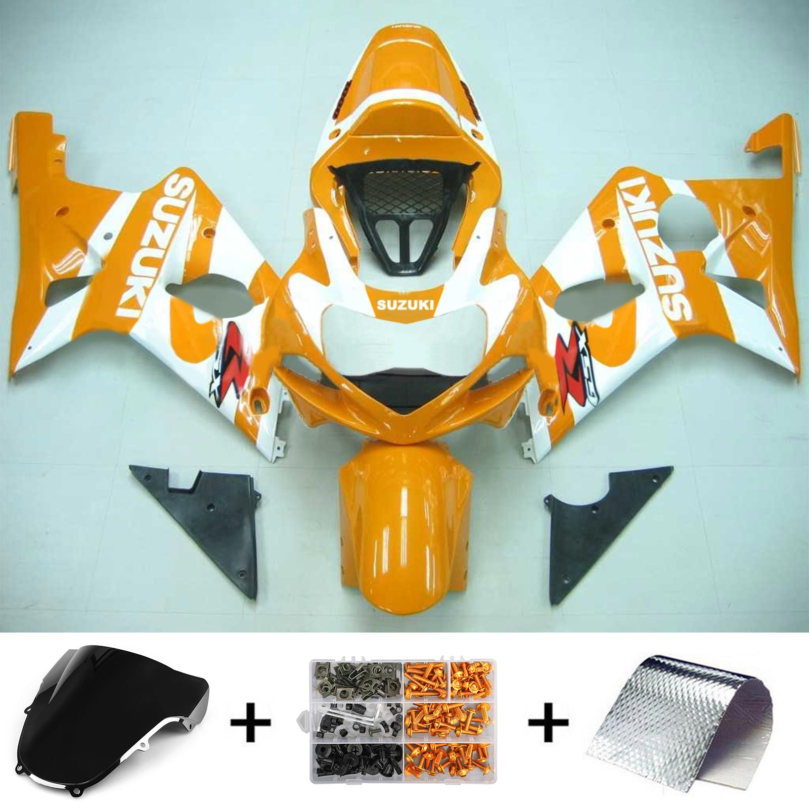 Amotopart Suzuki 2000-2002 GSXR1000 Yellow White Kuip Kit