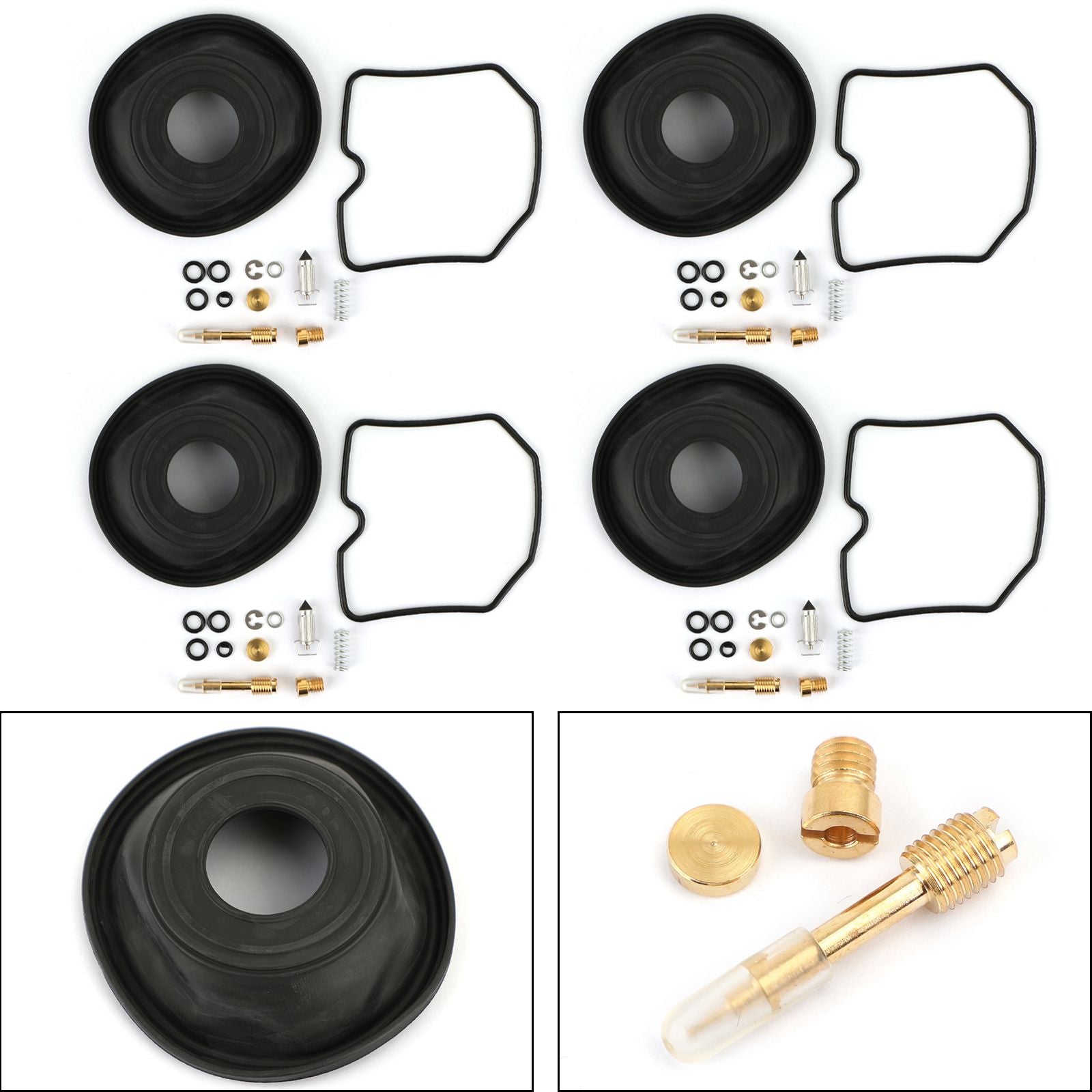4 Sett forgasserreparasjonsoppbyggingssett for Suzuki GSF600S Bandit 1996-2003
