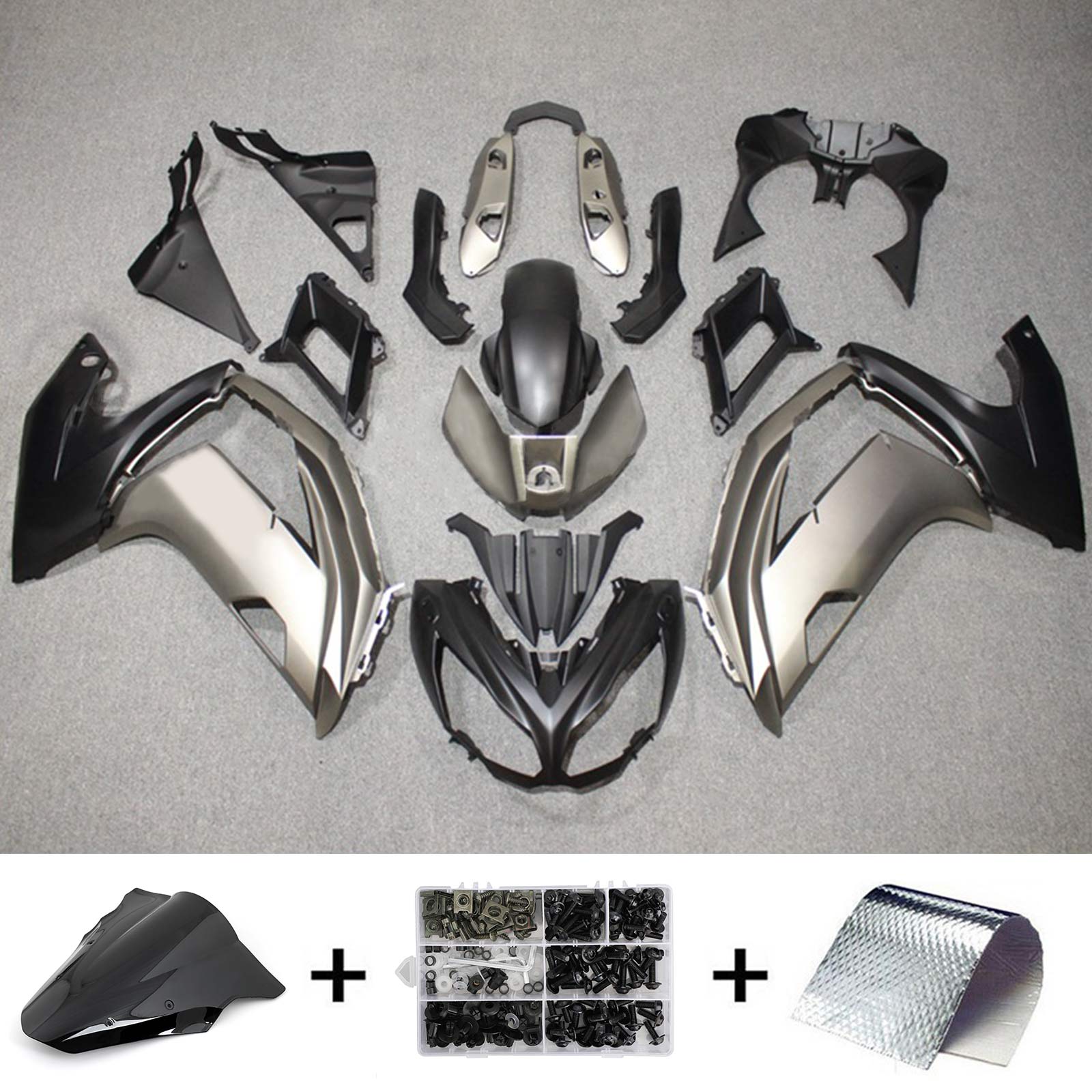 AMOTOPT 2012-2016 KAWASAKI NINJA 650 SLIVER BLACK Fairing Kit