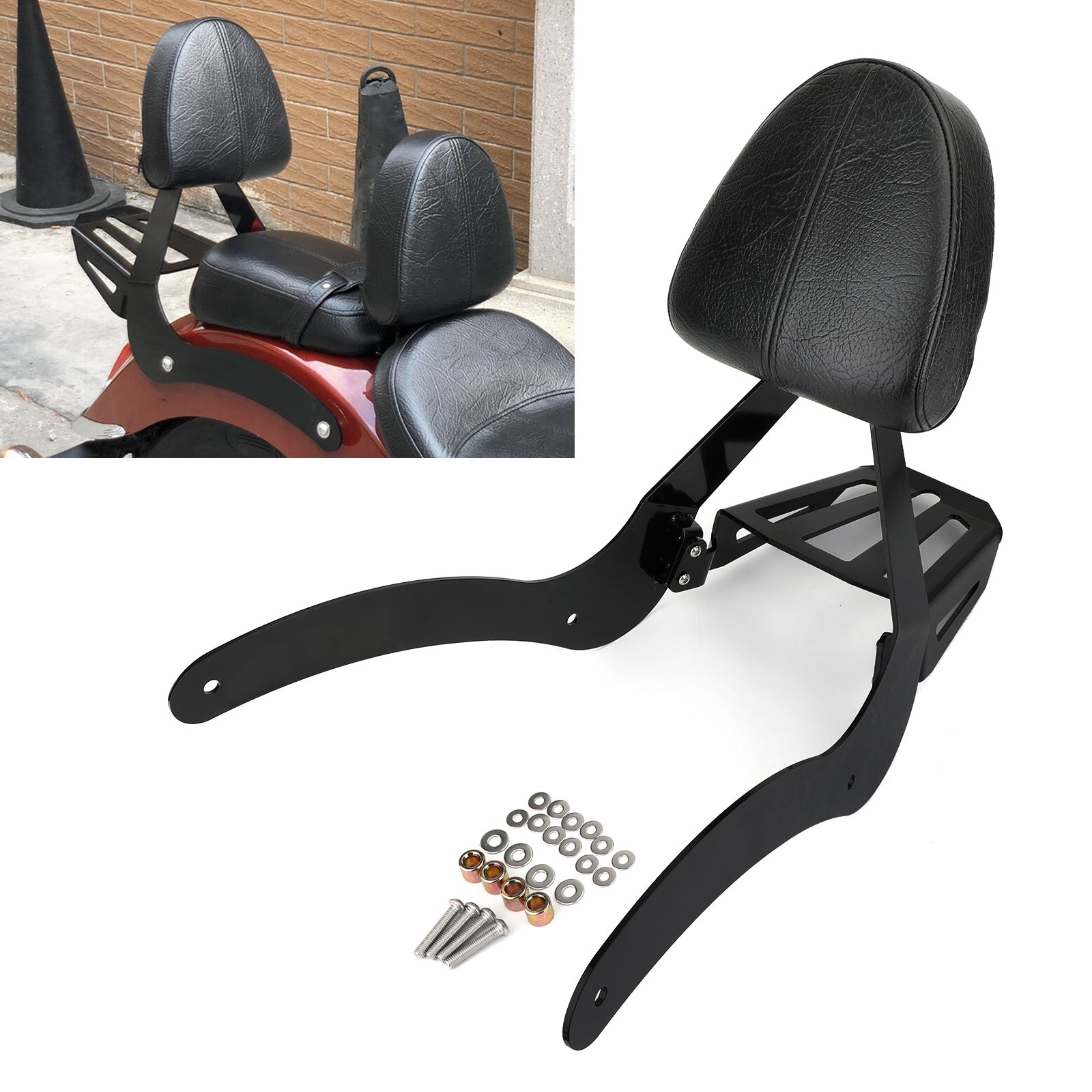 Portaequipajes con respaldo de barra Sissy para pasajero para Indian Scout Sixty/Scout 2014-20