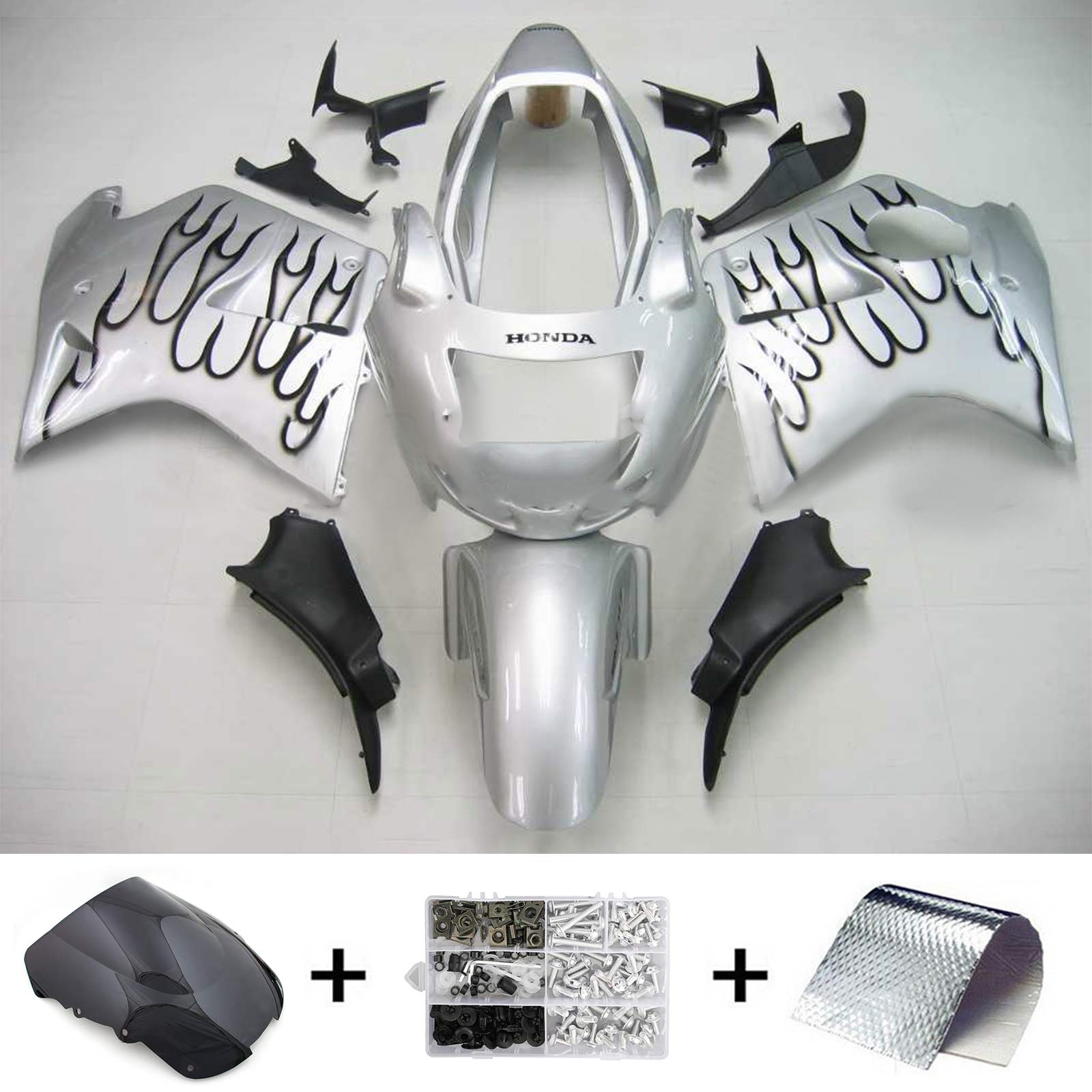 Amotopart 1996-2007 Honda CBR1100XX SuperBlackBird Kåbe Sølv&Bmangelsæt
