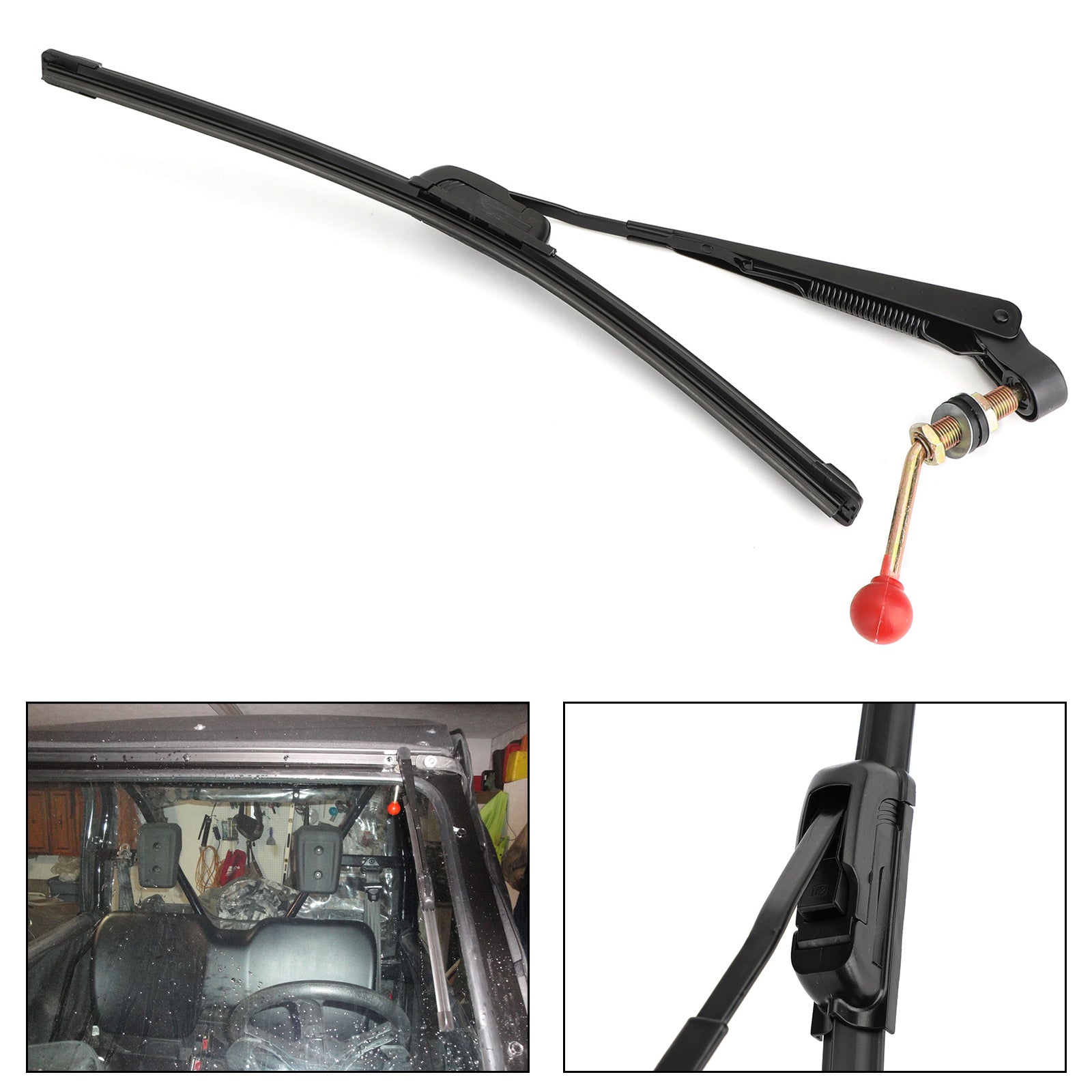 UTV Manual Hand Operated Windshield Wiper Rubber Blade for Can am Pola