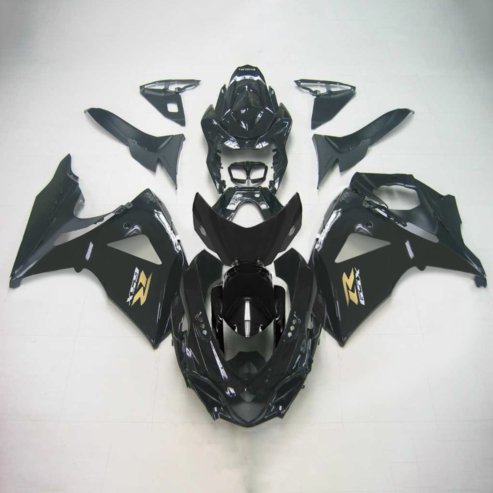 Amotopart 2009-2016 Suzuki GSXR1000 Fairing Black&Gold Letter Kit