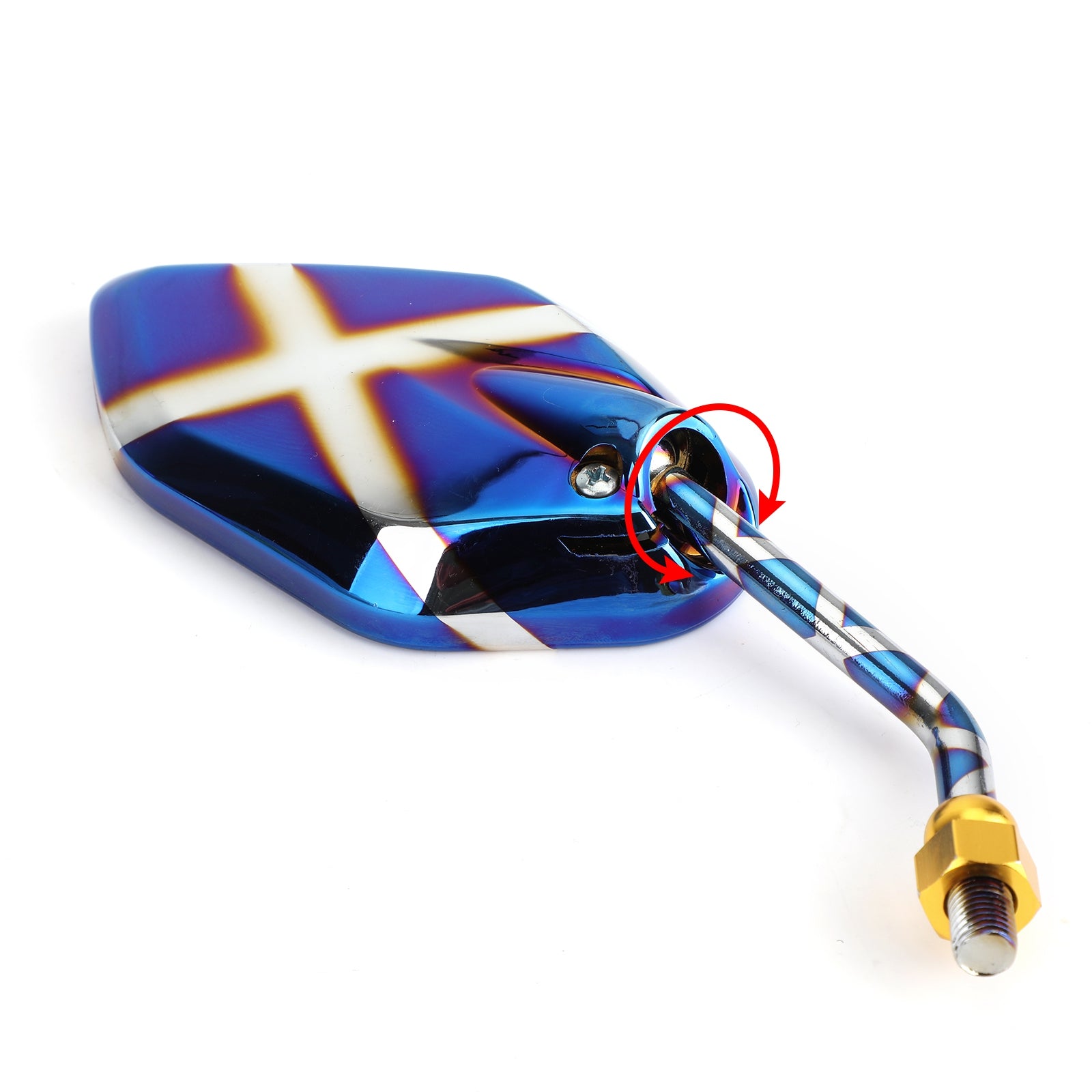 Verbrande titaniumzijde achteruitkijkspiegels 10 mm M10 voor cafe racer op maat gemaakte motorfiets generiek