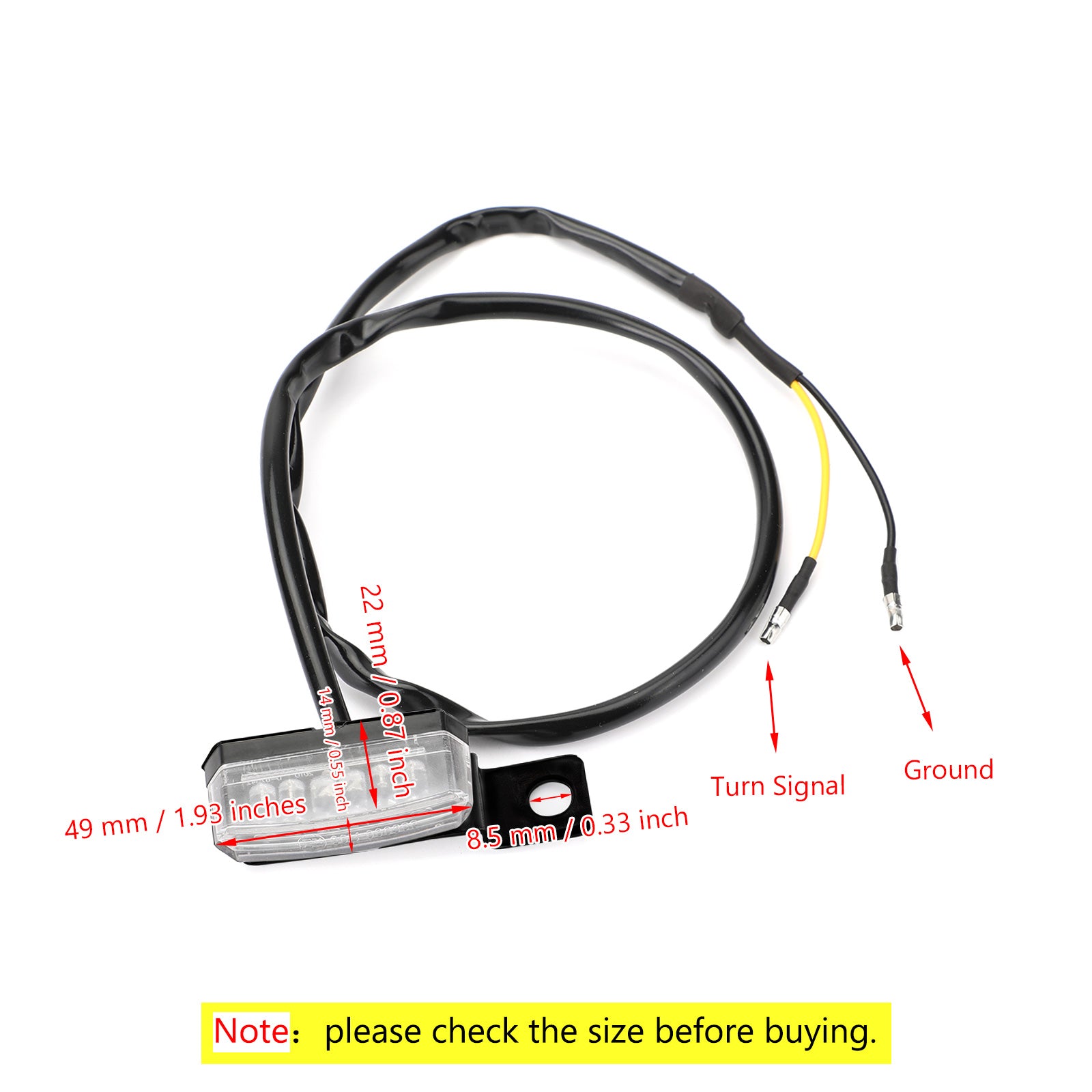 1 paire Universal Motorcycle LED Turn Signal Signal Lamp Light