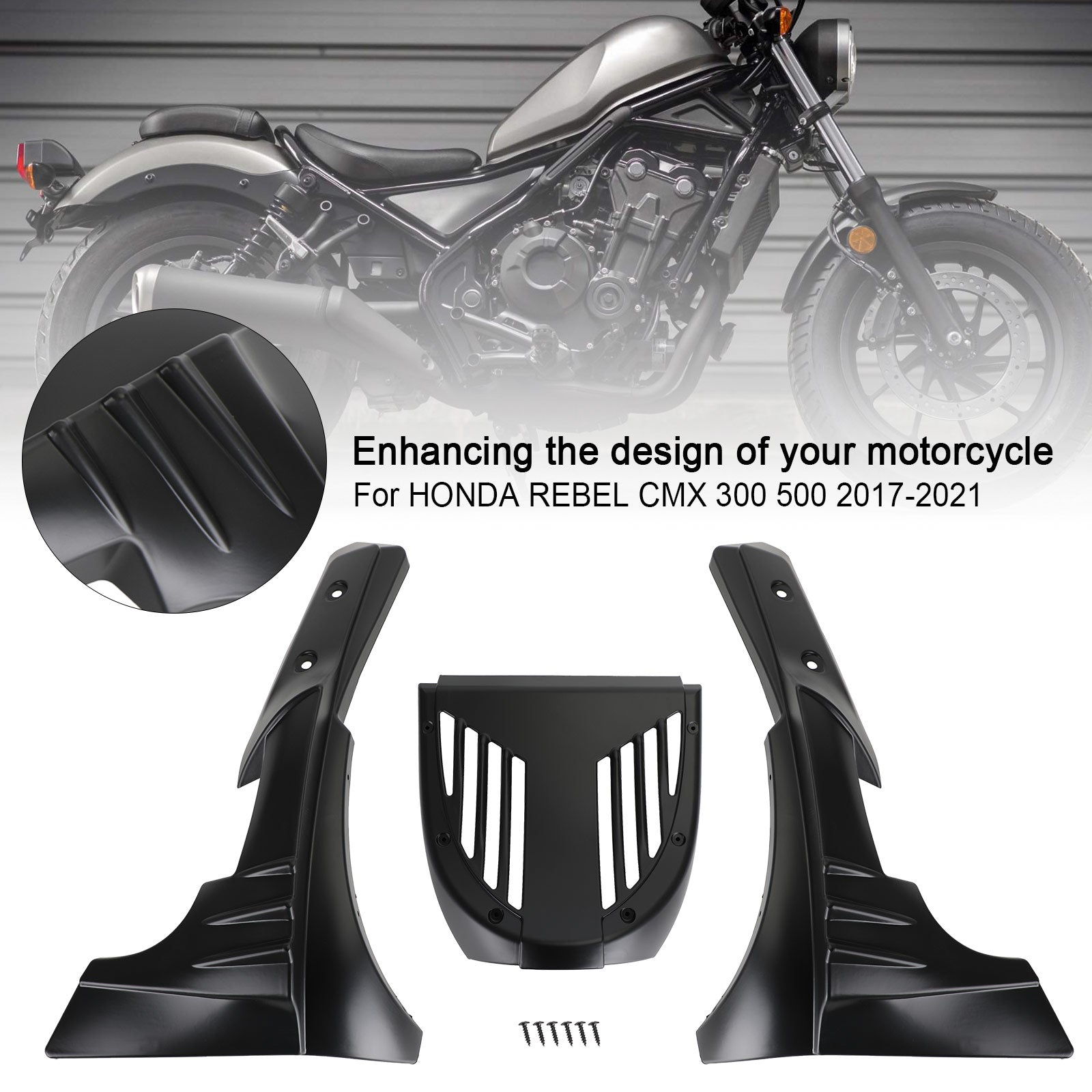 17-21 Honda Rebel CMX 300 500 onder kuipbuik Pan Pan Paneel Motor Guard