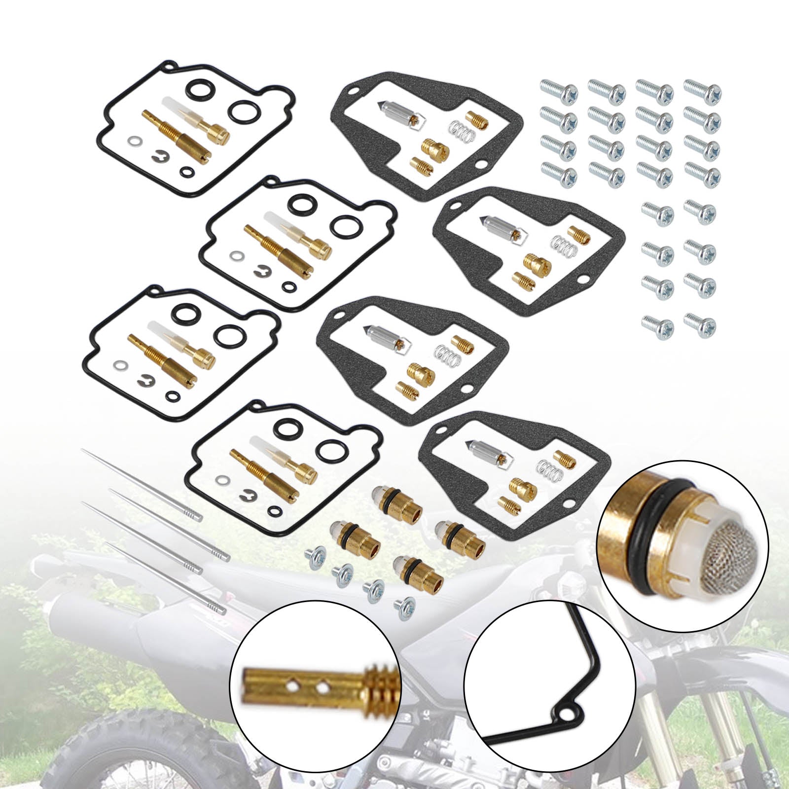 4x Vergaser REPUILD Repair Kit geeignet für Suzuki DRZ250 DR-Z250 2001-2007 Generic