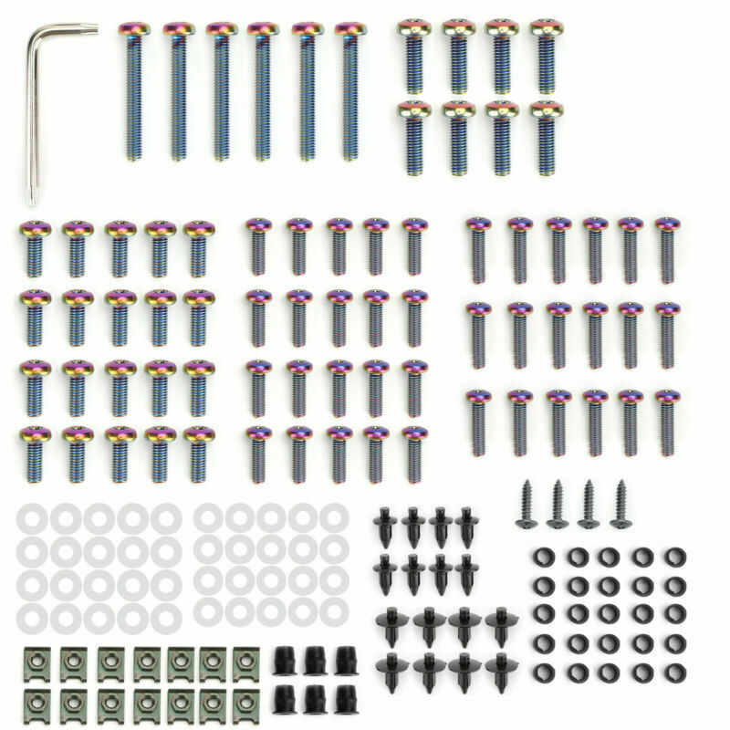 173PCS Motorcycle Sportbike Windscreen Fairing Bolts Kit Fastener Clips Screws Universal