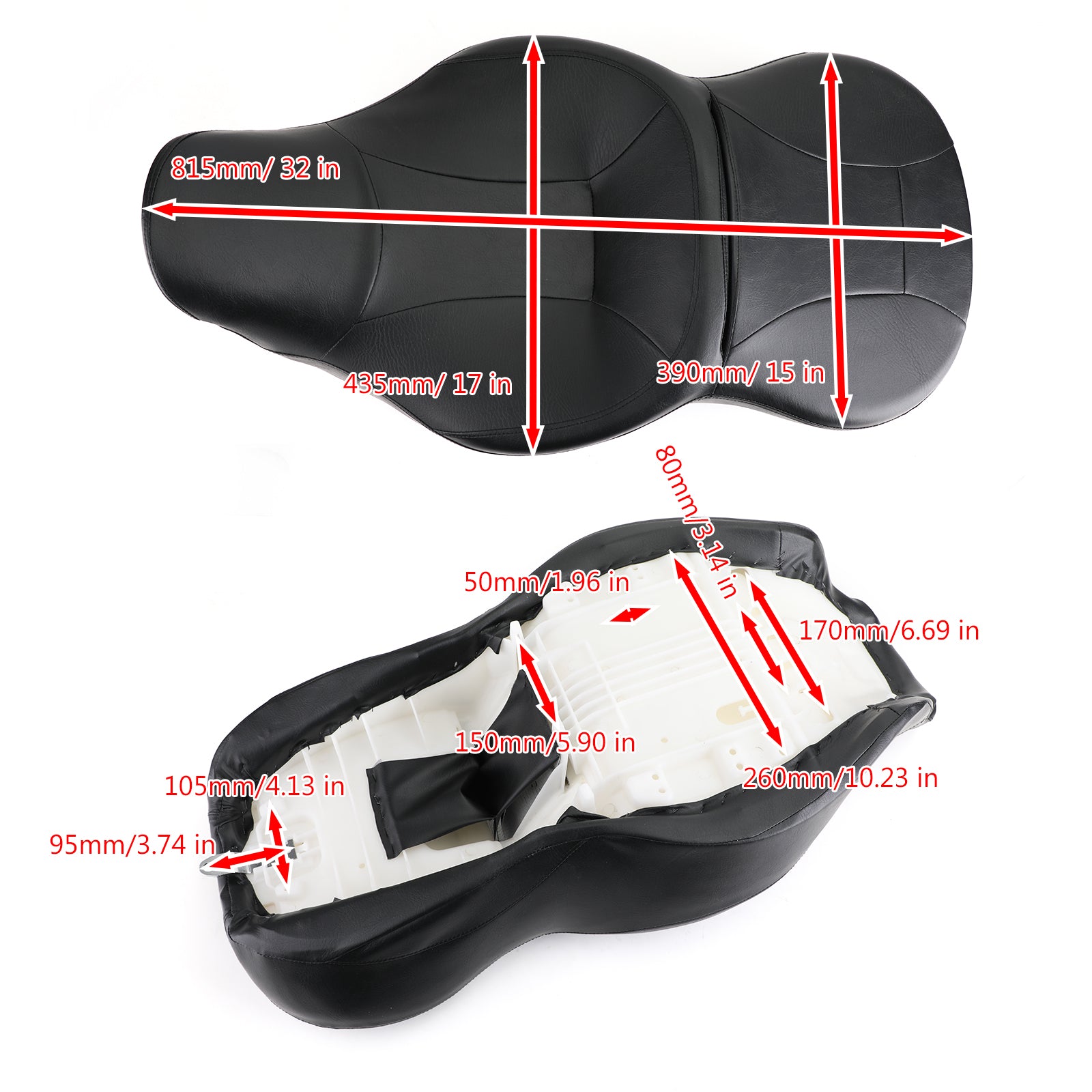 Jezdce cestující 2-up sedadlo fit pro turné tride flhr flht flhx fltr 09-21 generic