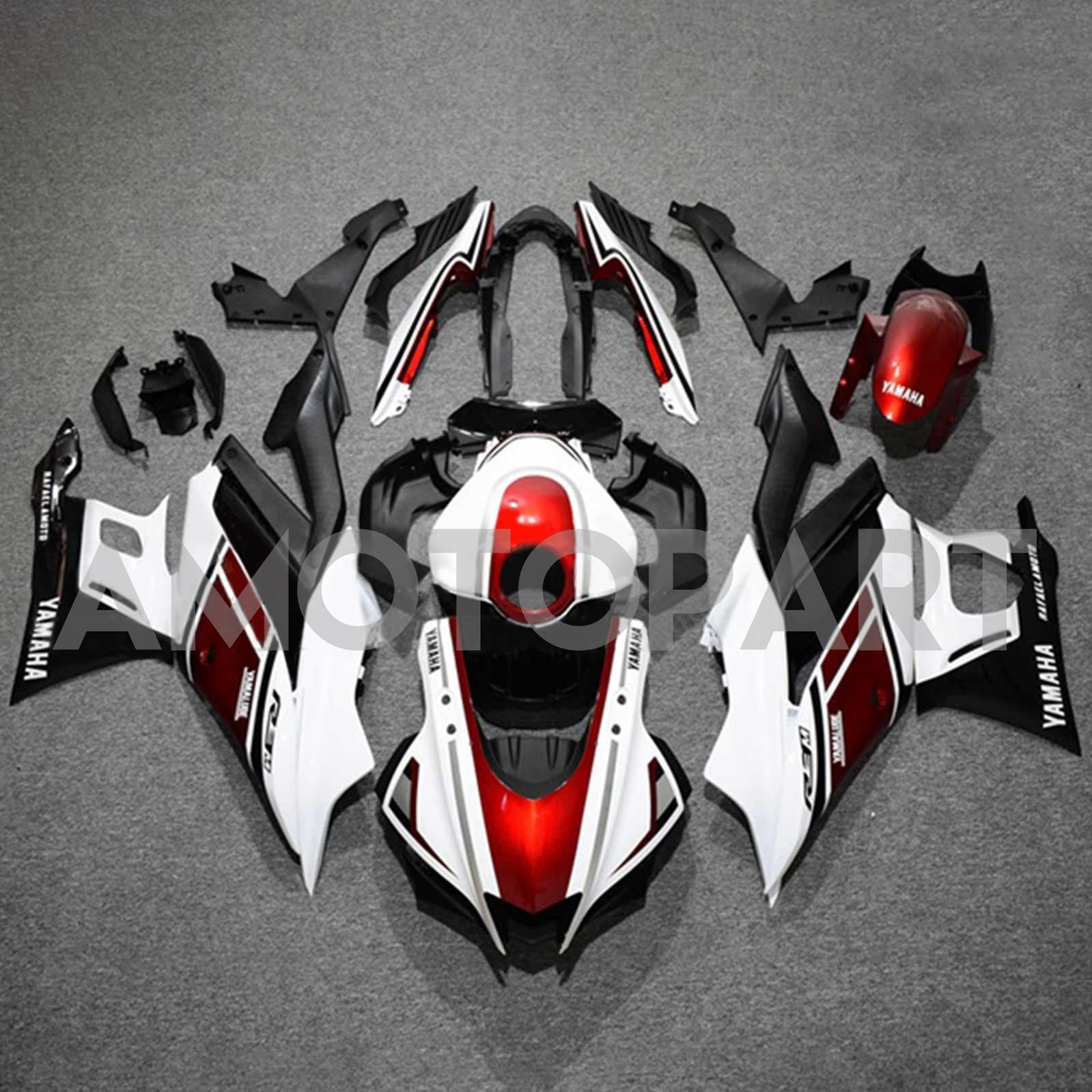 Amotopart Yamaha 2019-2021 YZF R3/YZF R25 Red Black White Fairing Kit