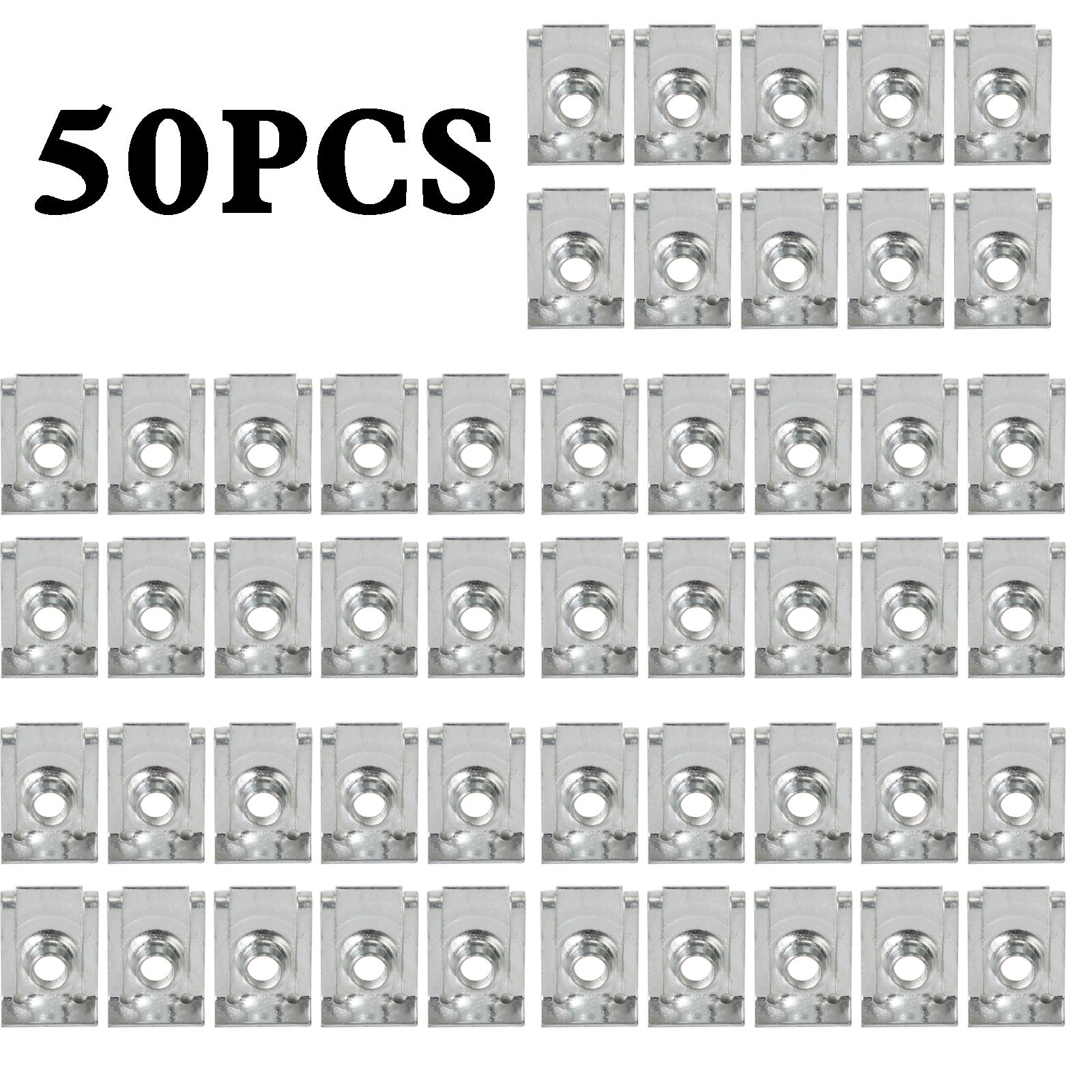 50x Clips de carenado M6 6mm Panel de carrocería Clip de aguja Clips de velocidad de motocicleta tuerca en U genérico