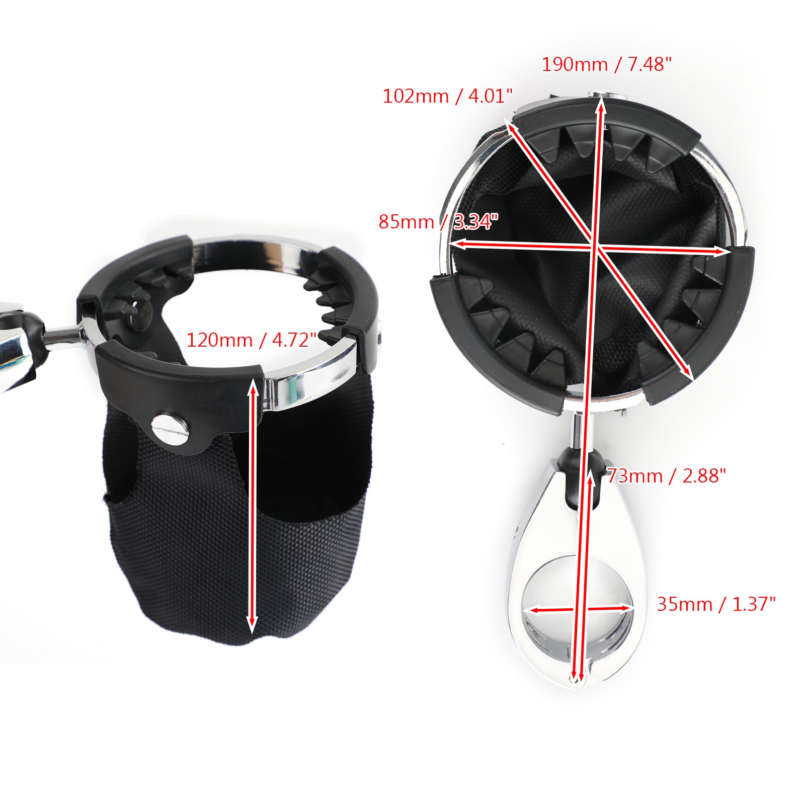 Chrome motorfiets 7/8 inch tot 1 1/4 inch drink bekerhouder met mand Universal