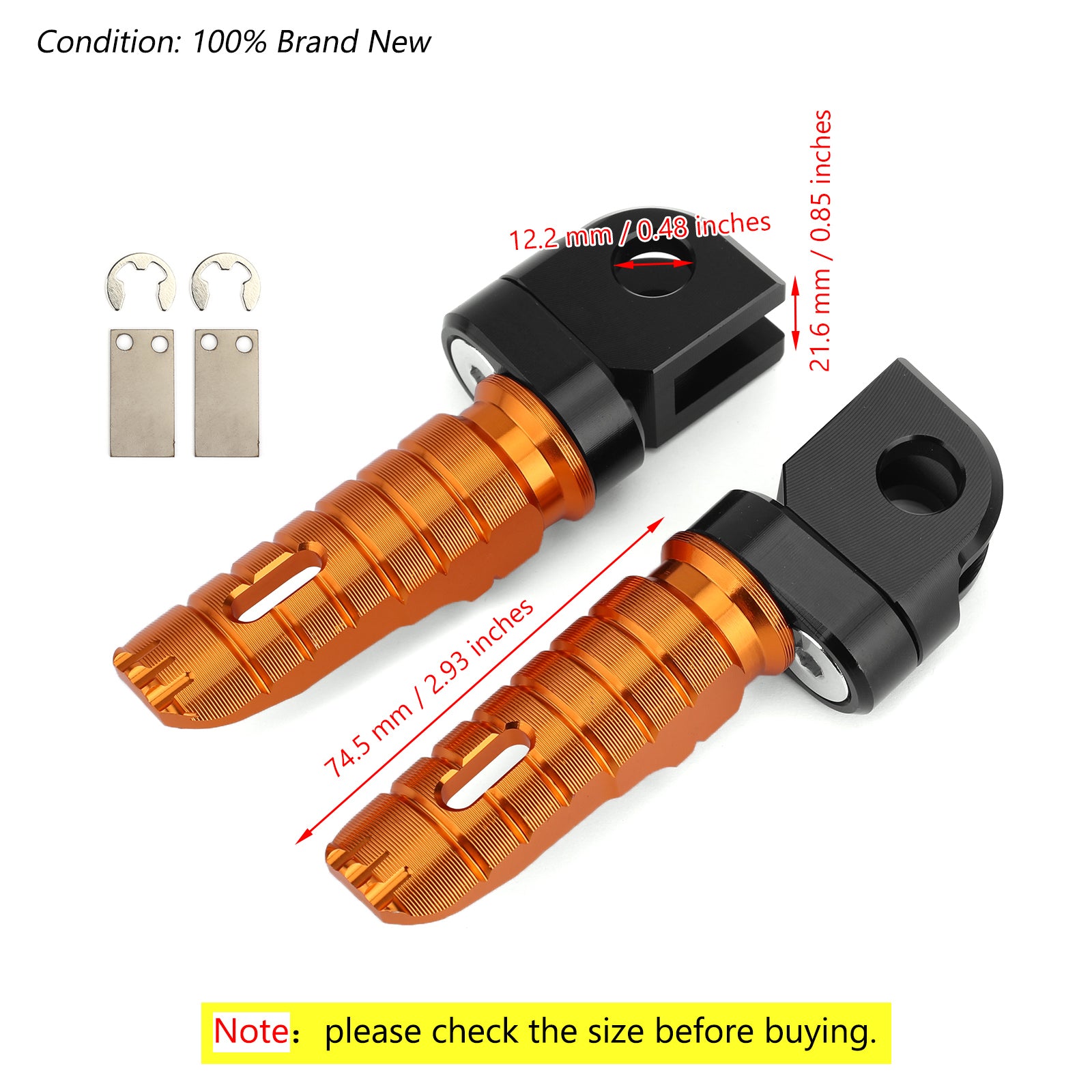 Přední nohy nohy kolíčku pro Kawasaki Z300 Z400 Z800 Z650 Z900 Z1000 Ninja 650 Generic