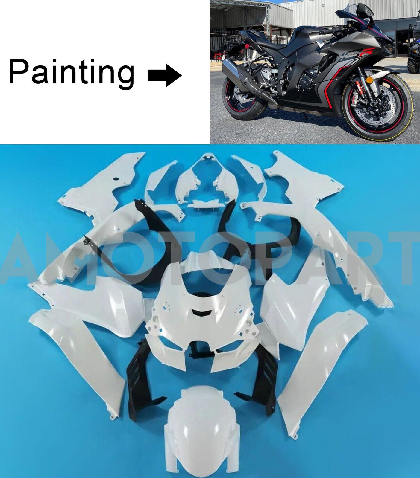 Amotopart 2021-2025 Kawasaki ZX10R ZX10RR Black Style2 Fairing Kit