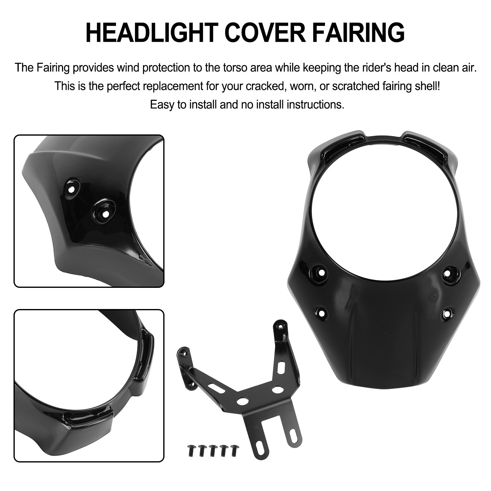 FRONT HEADLIGHT COVER WINDSHIELD WINDSCREEN FOR HONDA REBEL CMX 300 500 17-2021 Generic
