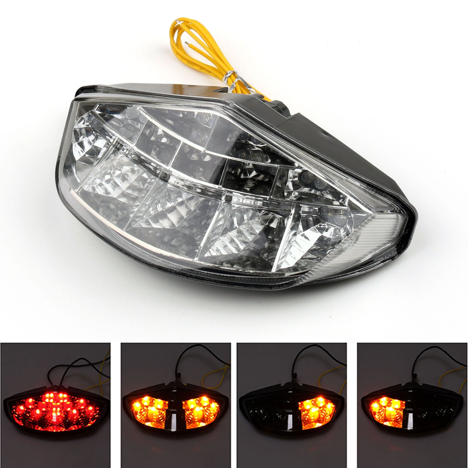 Signaux de clignollants de feu de queue LED intégrés pour le monstre Ducati 696 795 796 1100 Clear