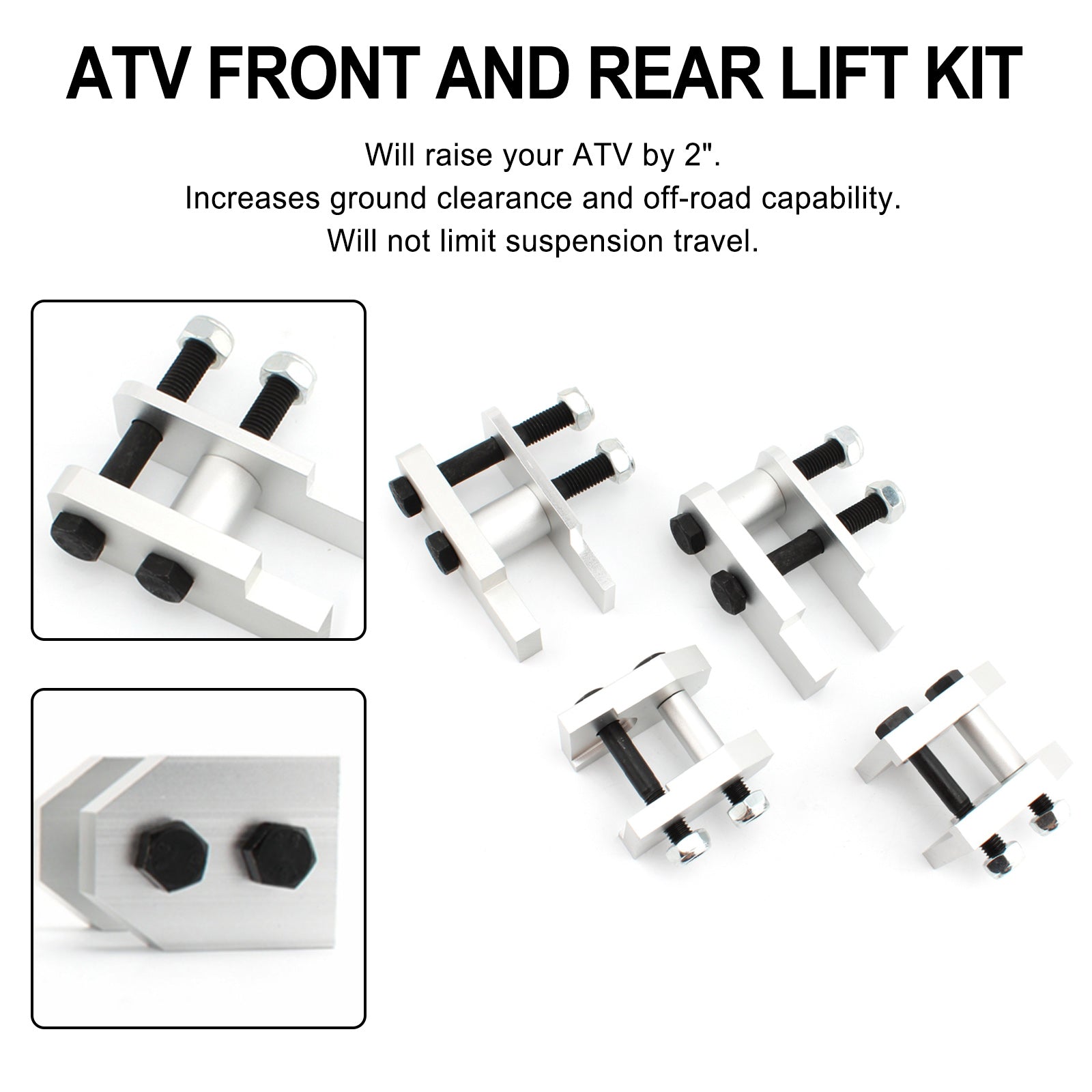 2" Full Lift Kit pro Yamaha Rhino 450 660 700 2004-2015 ATV Sport Billet Generic