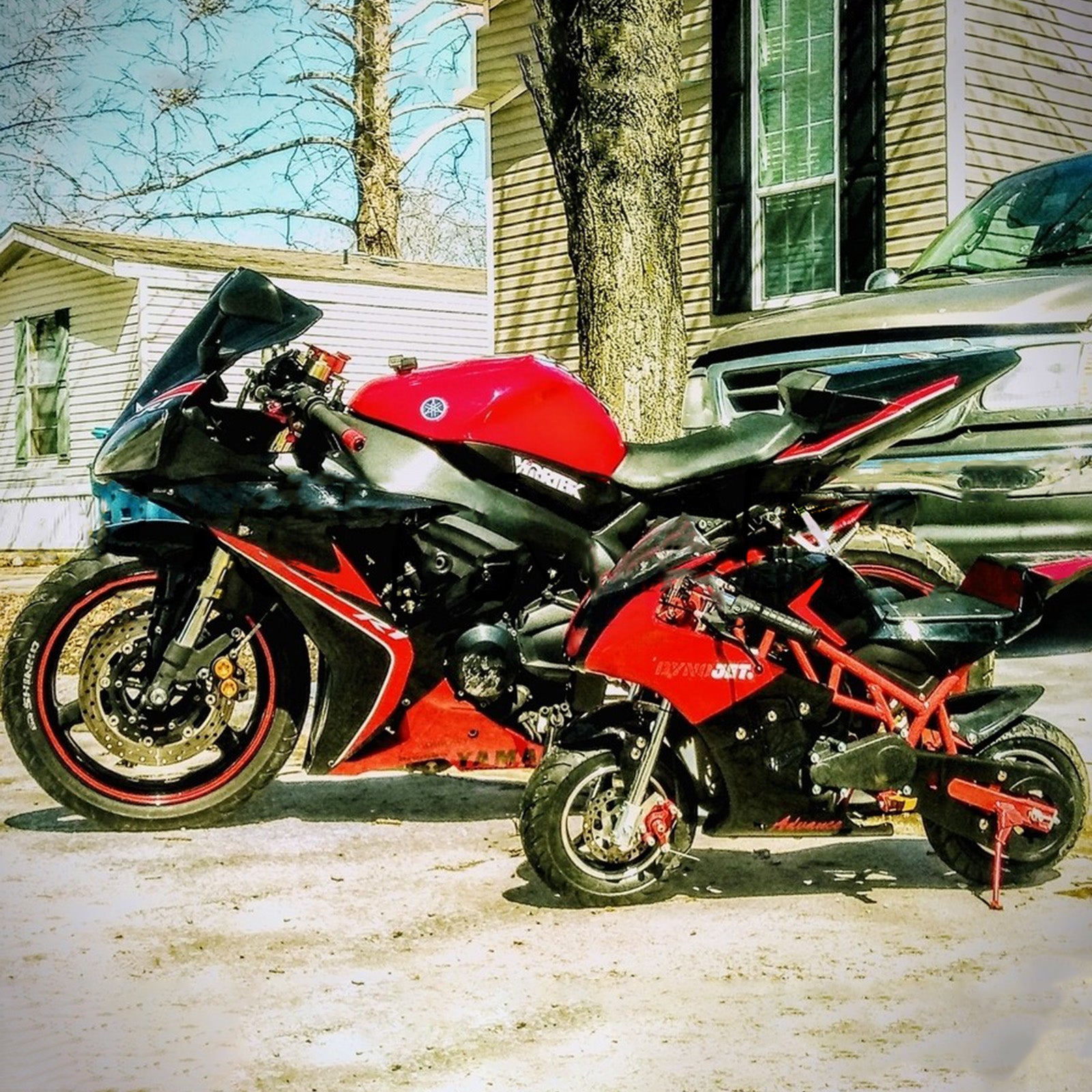 Amotopart Yamaha 2002-2003 YZF 1000 R1 Black Red Fairing Kit