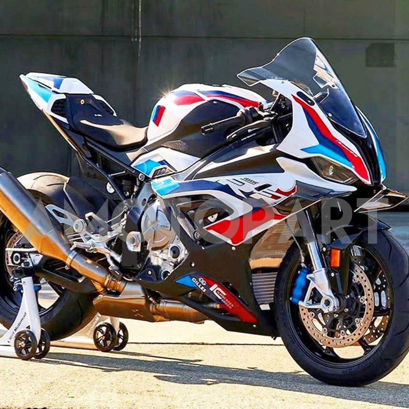 Amotopart 2019-2022 BMW S1000RR/M1000RR Kit de carenado de carreras blanco negro