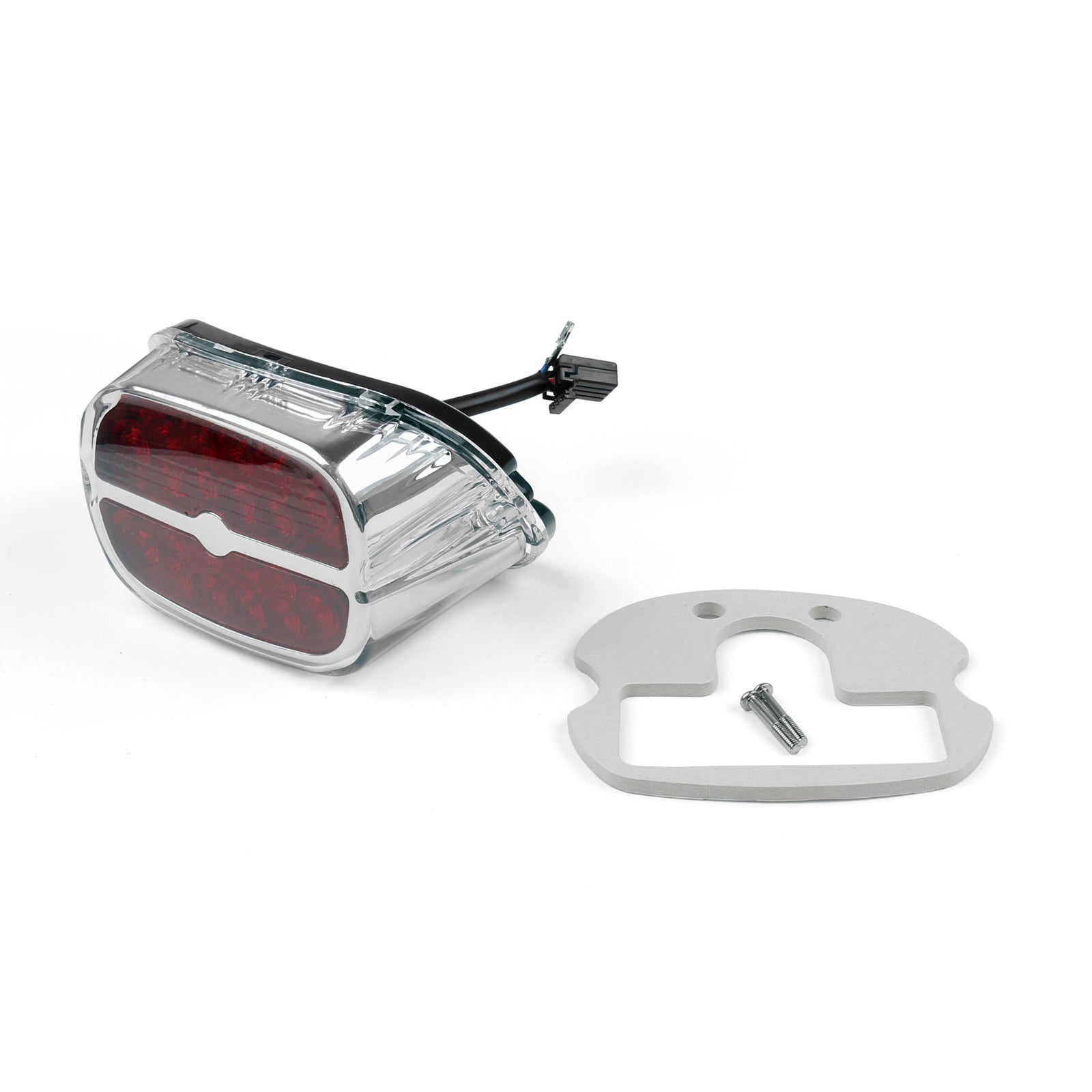 Red LED Tail Brake Light Lamp For Road King Glide Touring Black