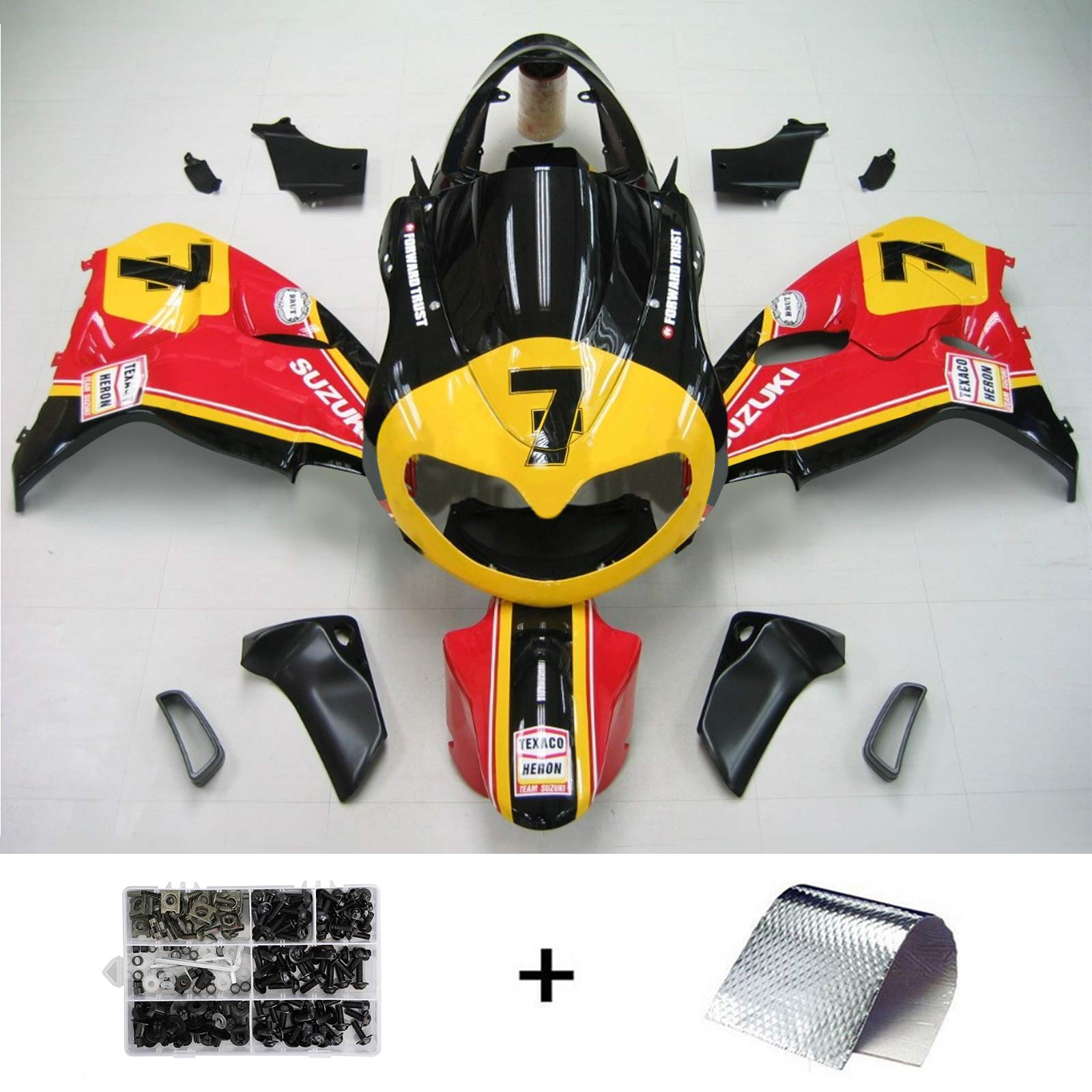 Amotopart 1998-2003 Suzuki TL1000R Fairing Red & Yellow Kit