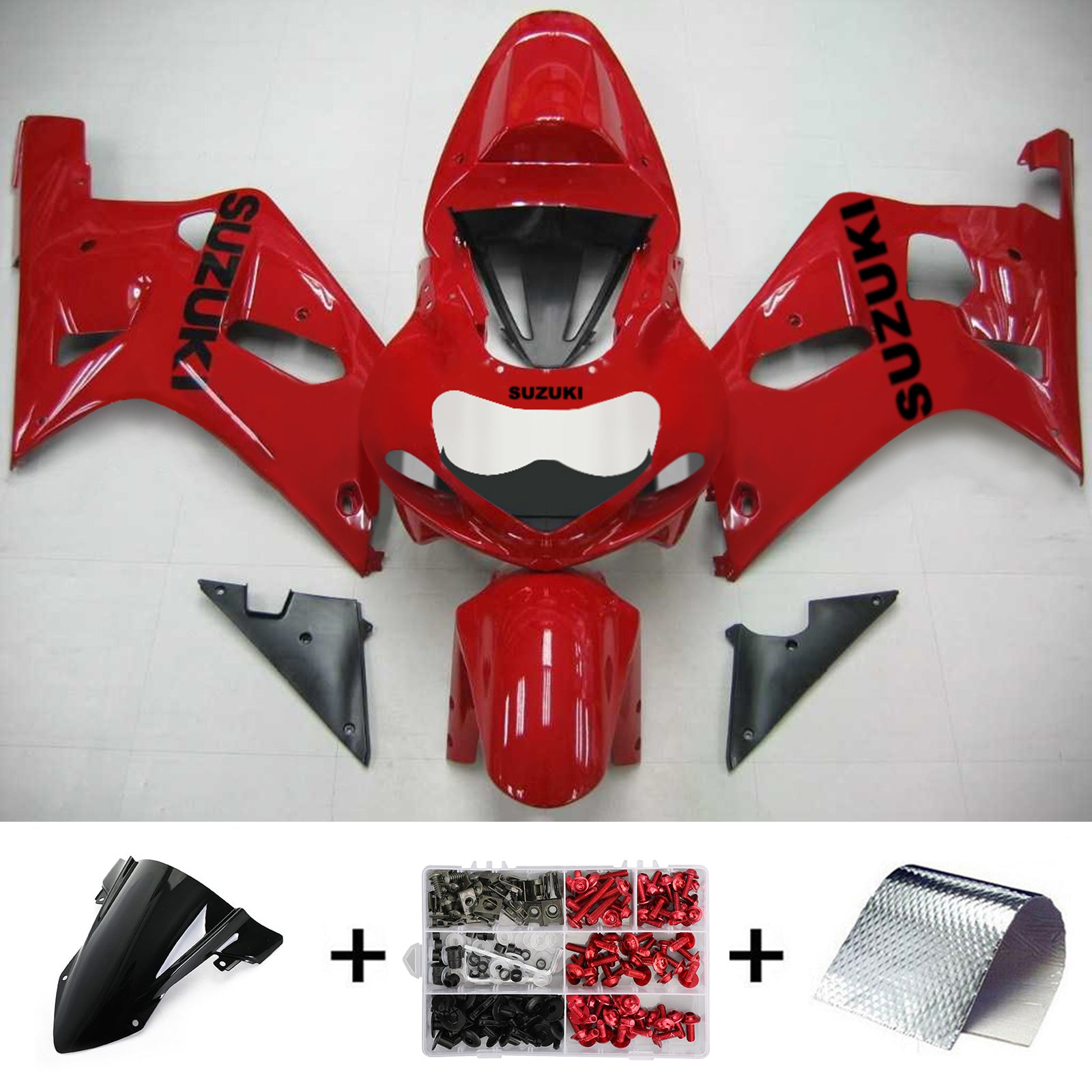 Amotopart Suzuki 01-03 GSXR600 & 00-03 GSXR750 Verkleidungssatz, glänzend rot