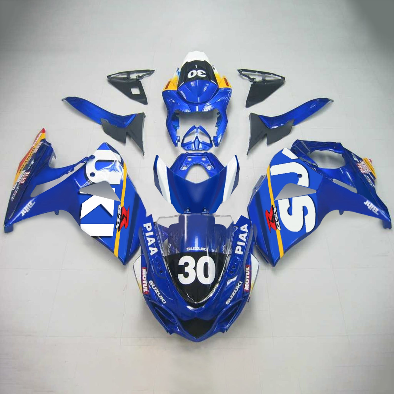 Amotopart 2009-2016 Suzuki GSXR1000 Fairing Blue 30 Kit