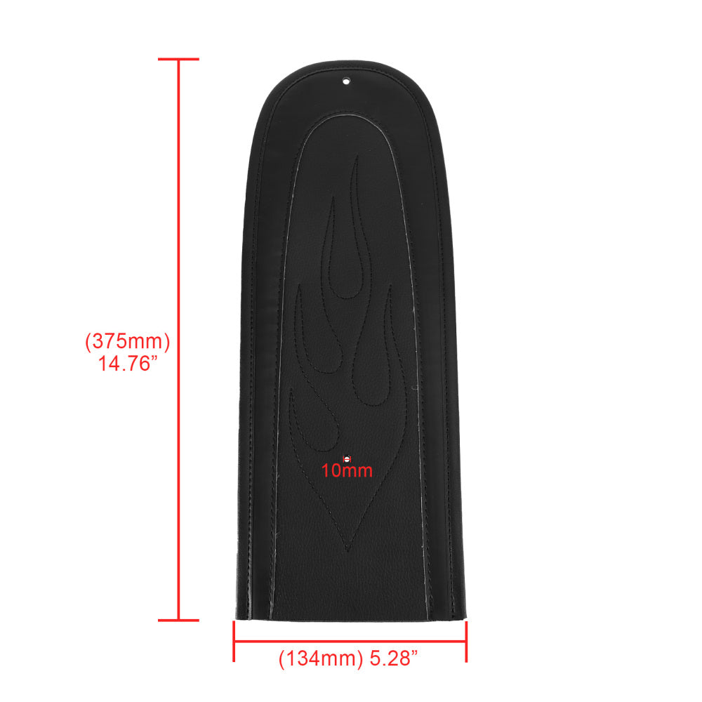 Svart flamma söm pu läder baksätet fender bib passform för dyna super glid generisk