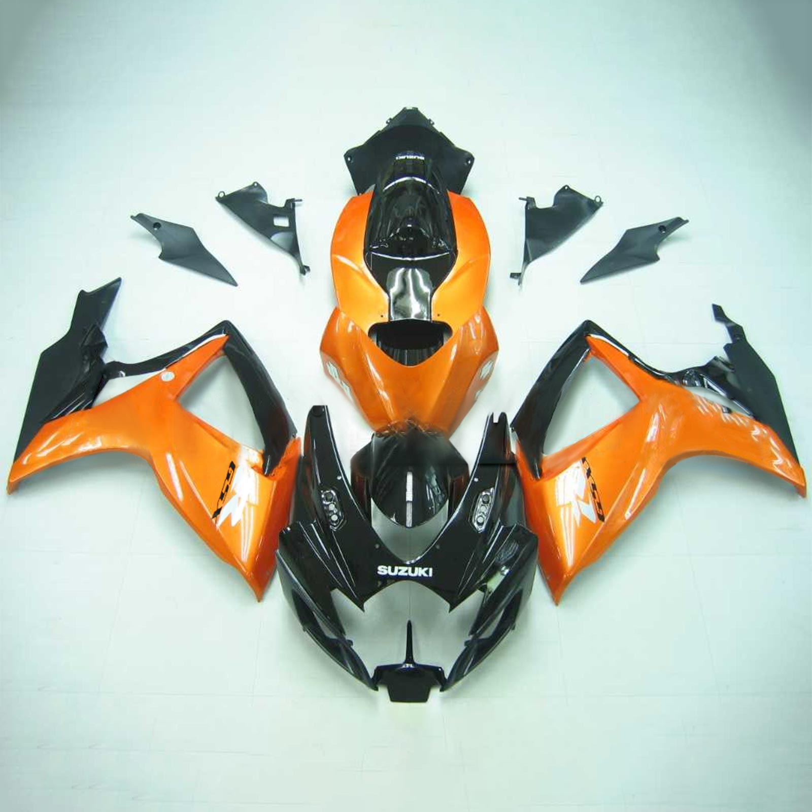 Amotopart 2006-2007 Suzuki GSXR 600/750 Glänzend Schwarz&Orangefarbenes Verkleidungsset