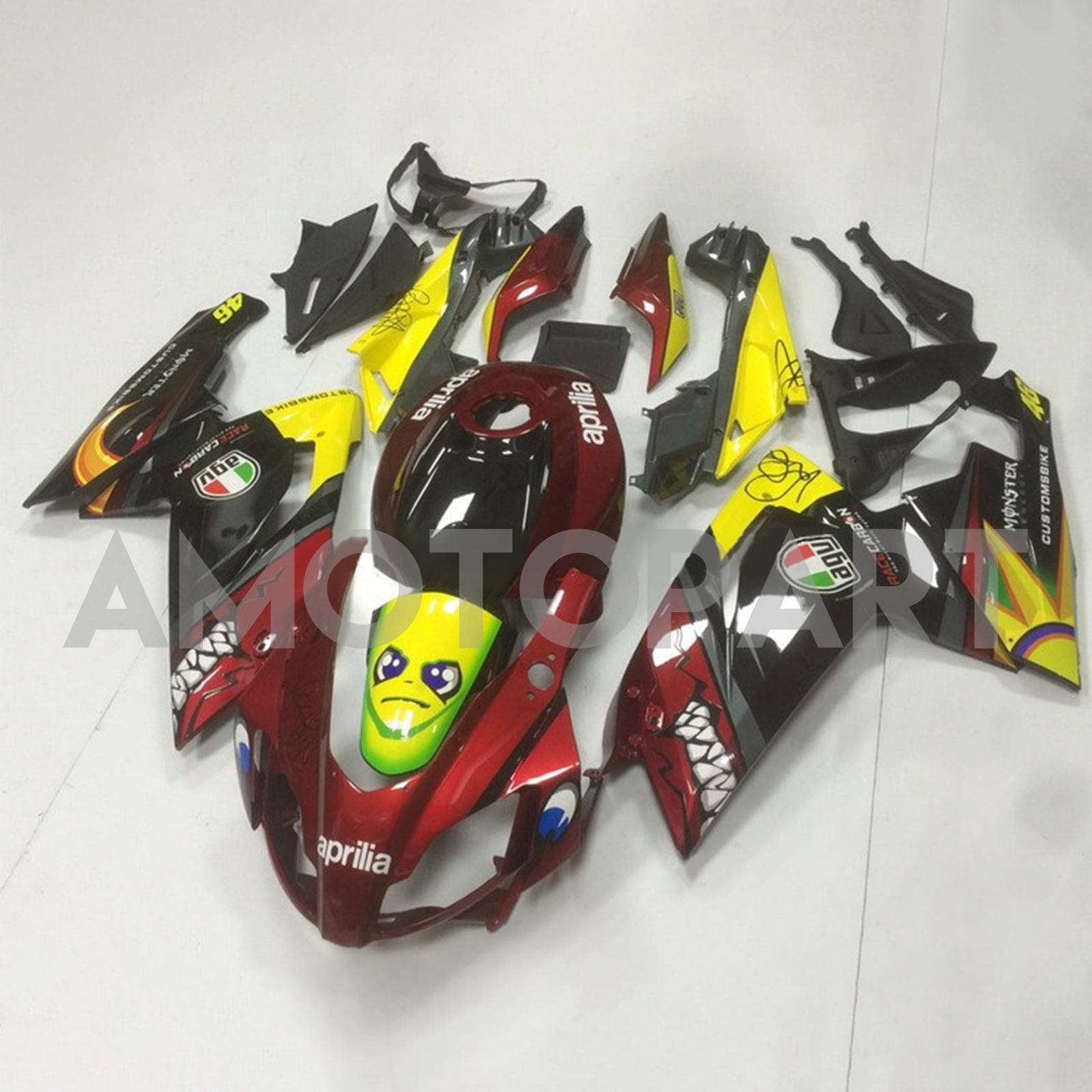 Amotopart Aprilia 2006-2011 RS125 レッド&イエロー モンスター シャークティース フェアリングキット