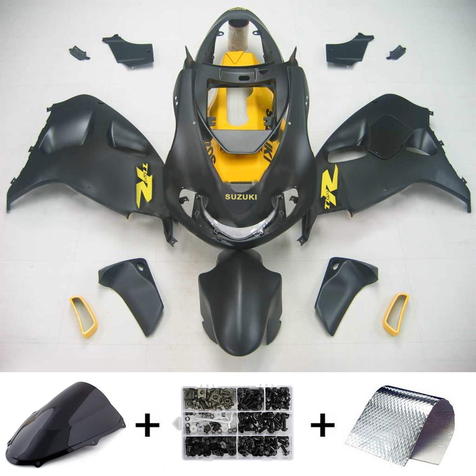 Amotopart 1998-2003 Suzuki TL1000R Kåbe Mat Sort&Ygult sæt